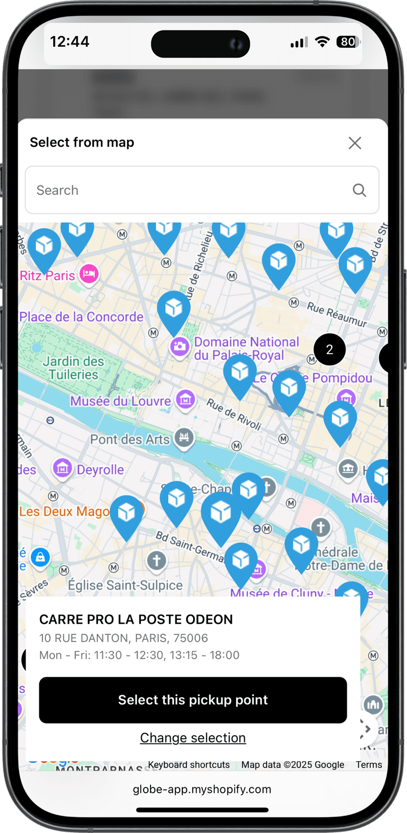Chronopost pickup points Shopify