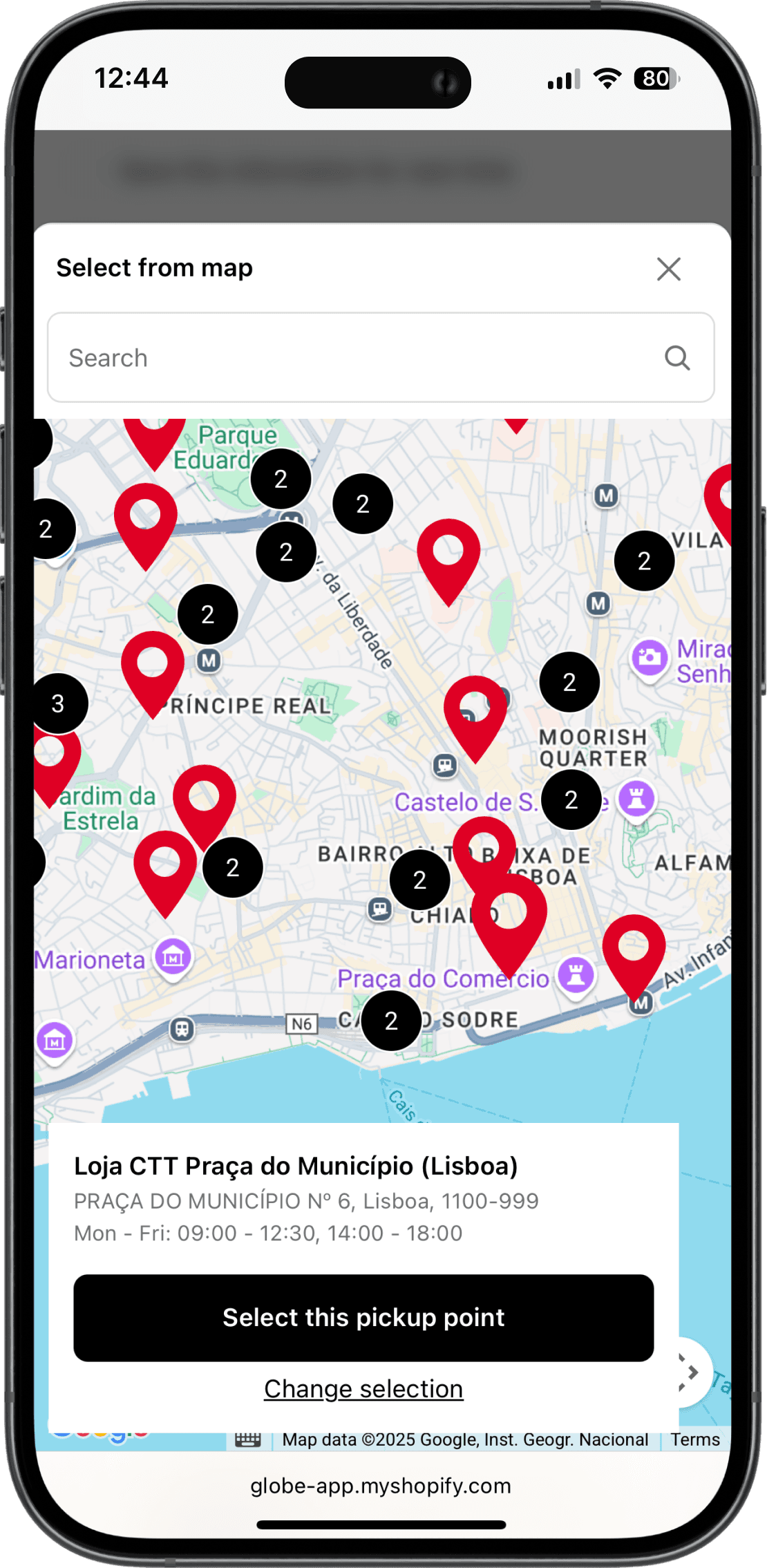 CTT pickup points for Shopify