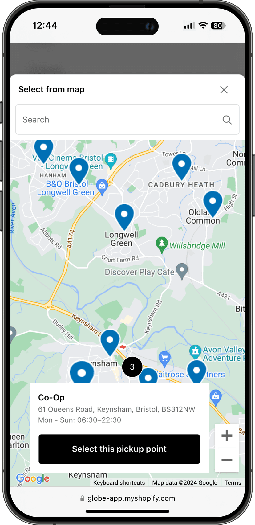 Evri pickup points Shopify