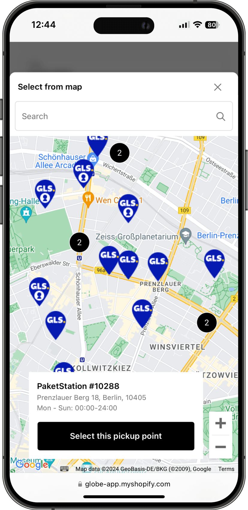 GLS pickup points Shopify