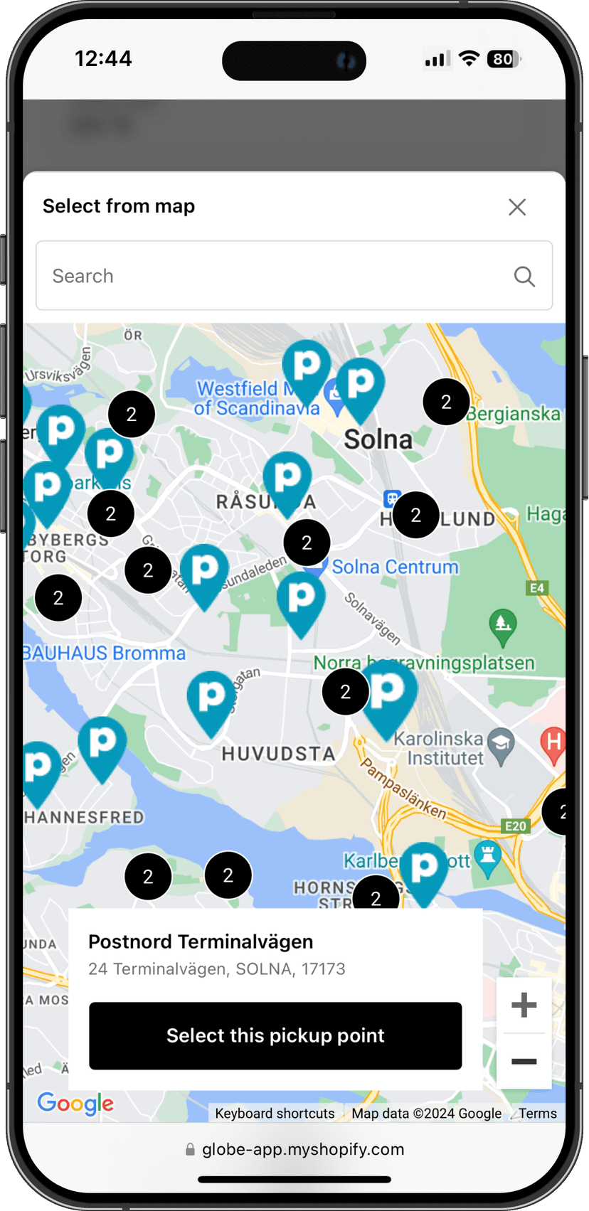 Postnord pickup points Shopify