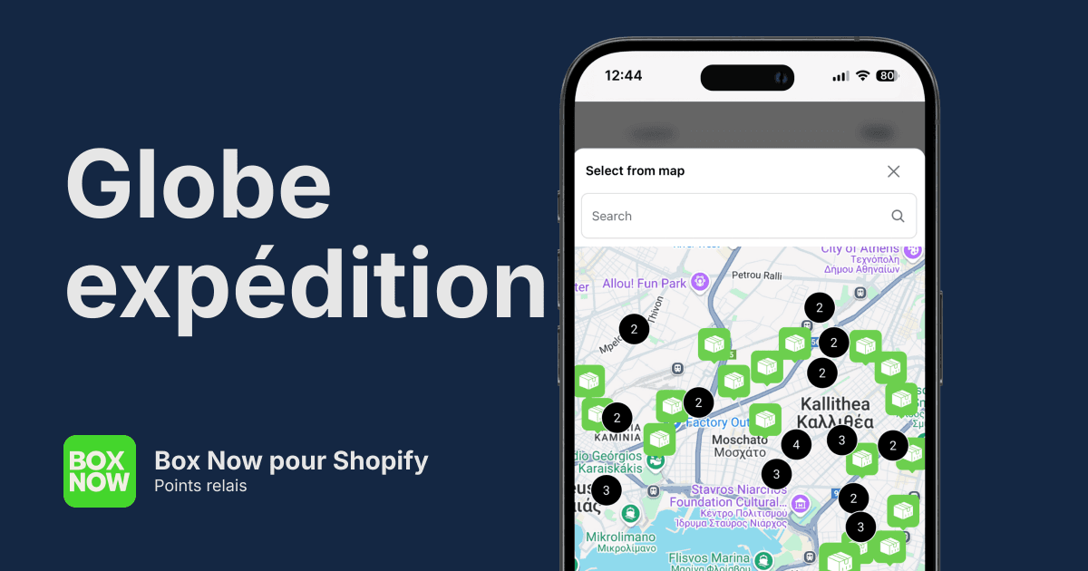 Points relais Box Now pour Shopify
