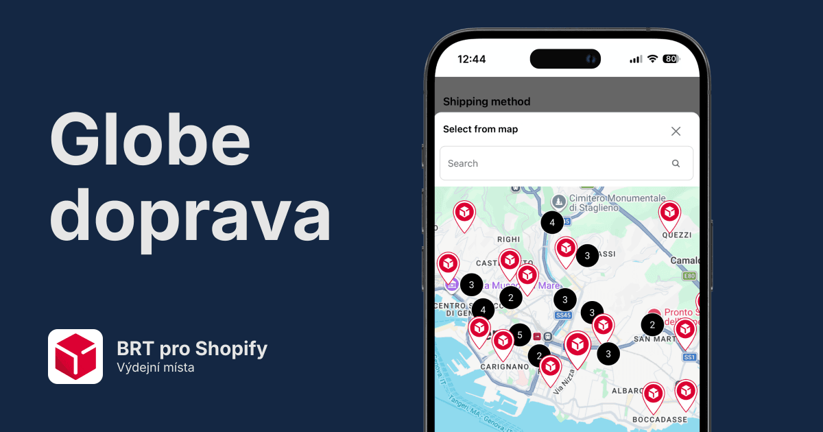 BRT výdejní místa pro Shopify