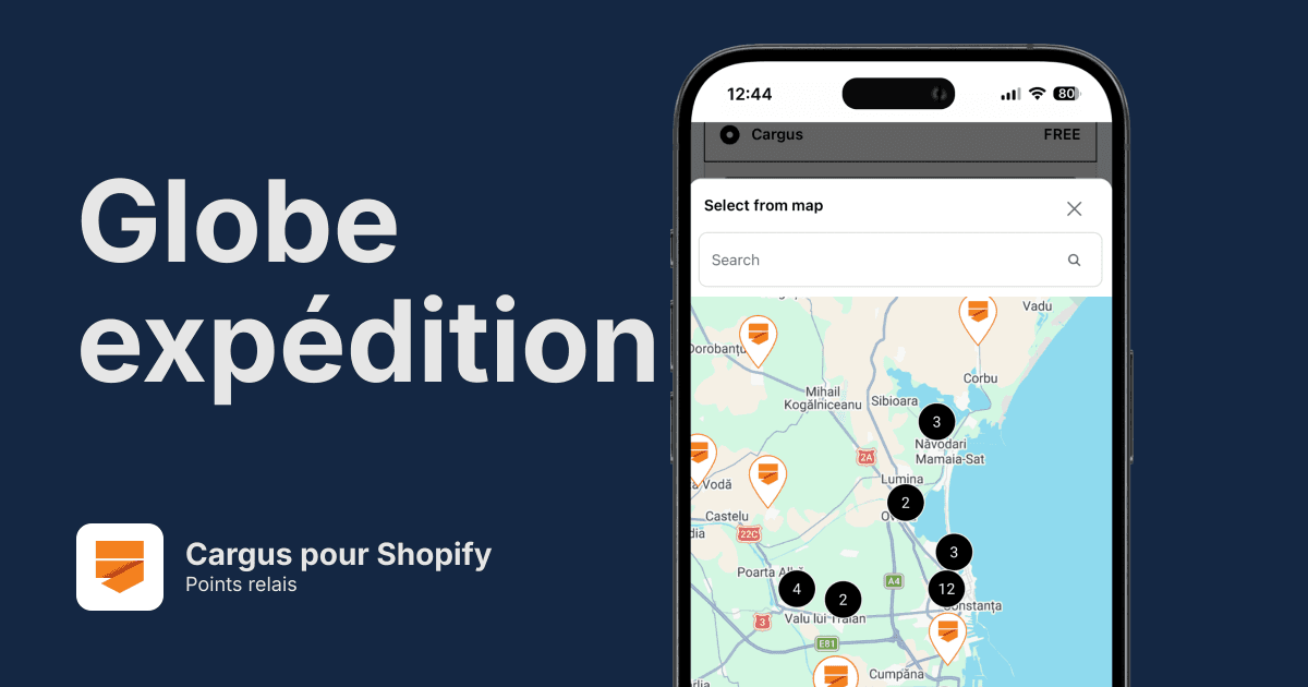Points relais Cargus pour Shopify