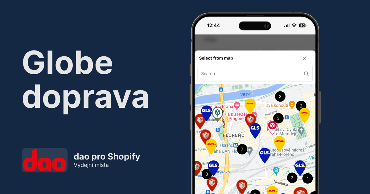 dao výdejní místa pro Shopify