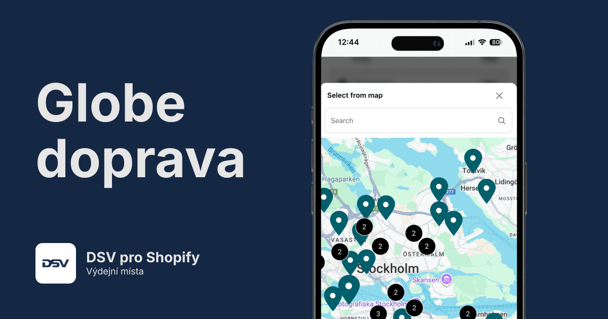 DSV výdejní místa pro Shopify