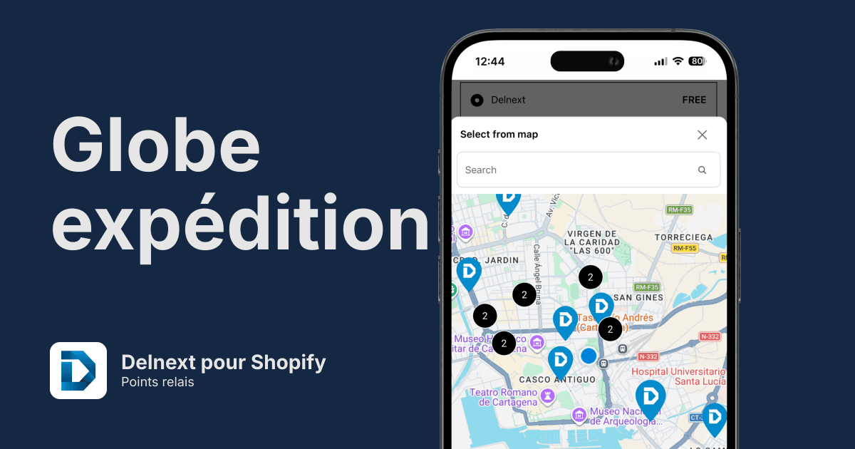 Points relais Delnext pour Shopify