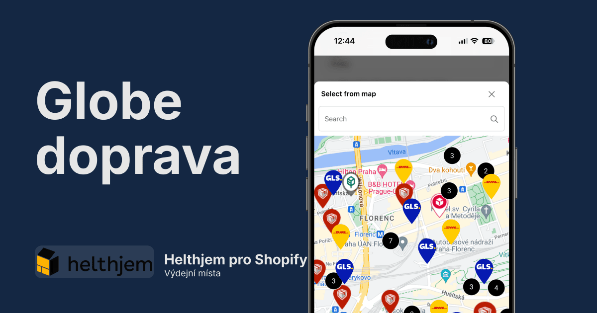 Helthjem výdejní místa pro Shopify