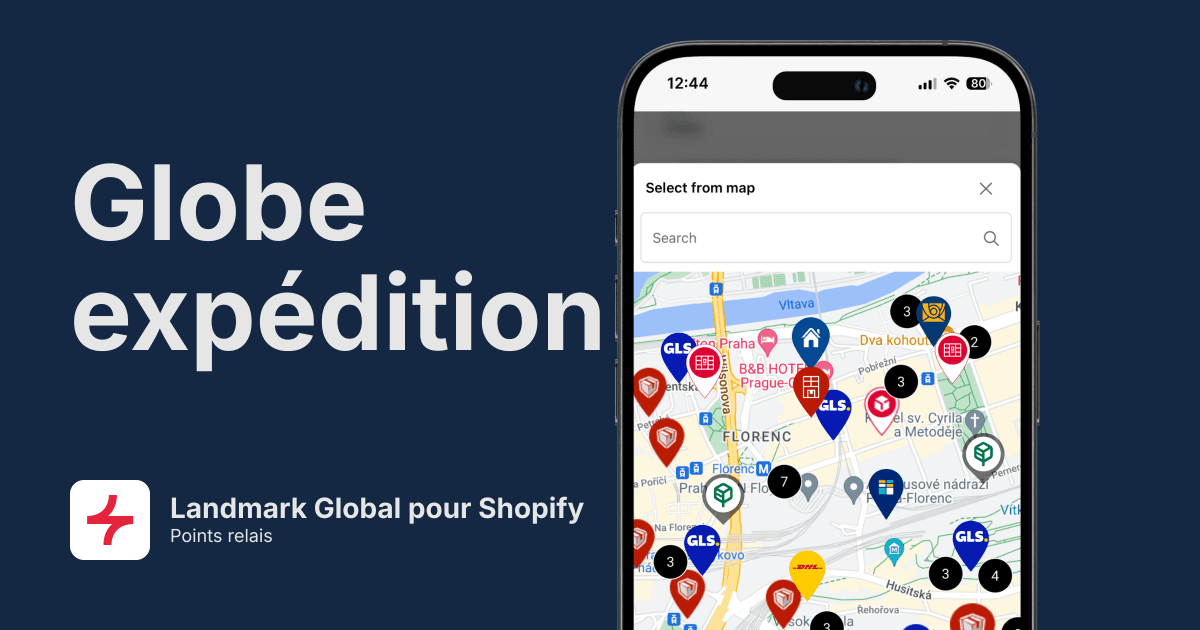 Points relais Landmark Global pour Shopify