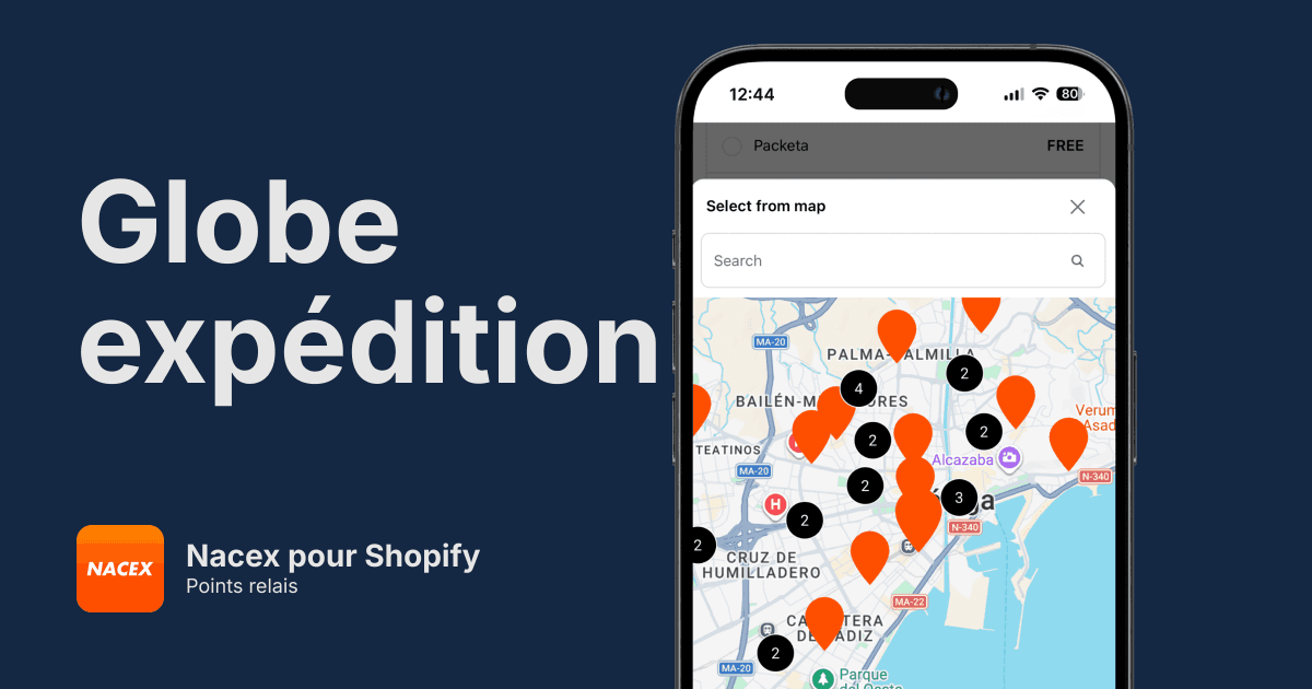 Points relais Nacex pour Shopify