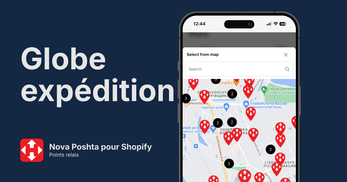 Points relais Nova Poshta pour Shopify