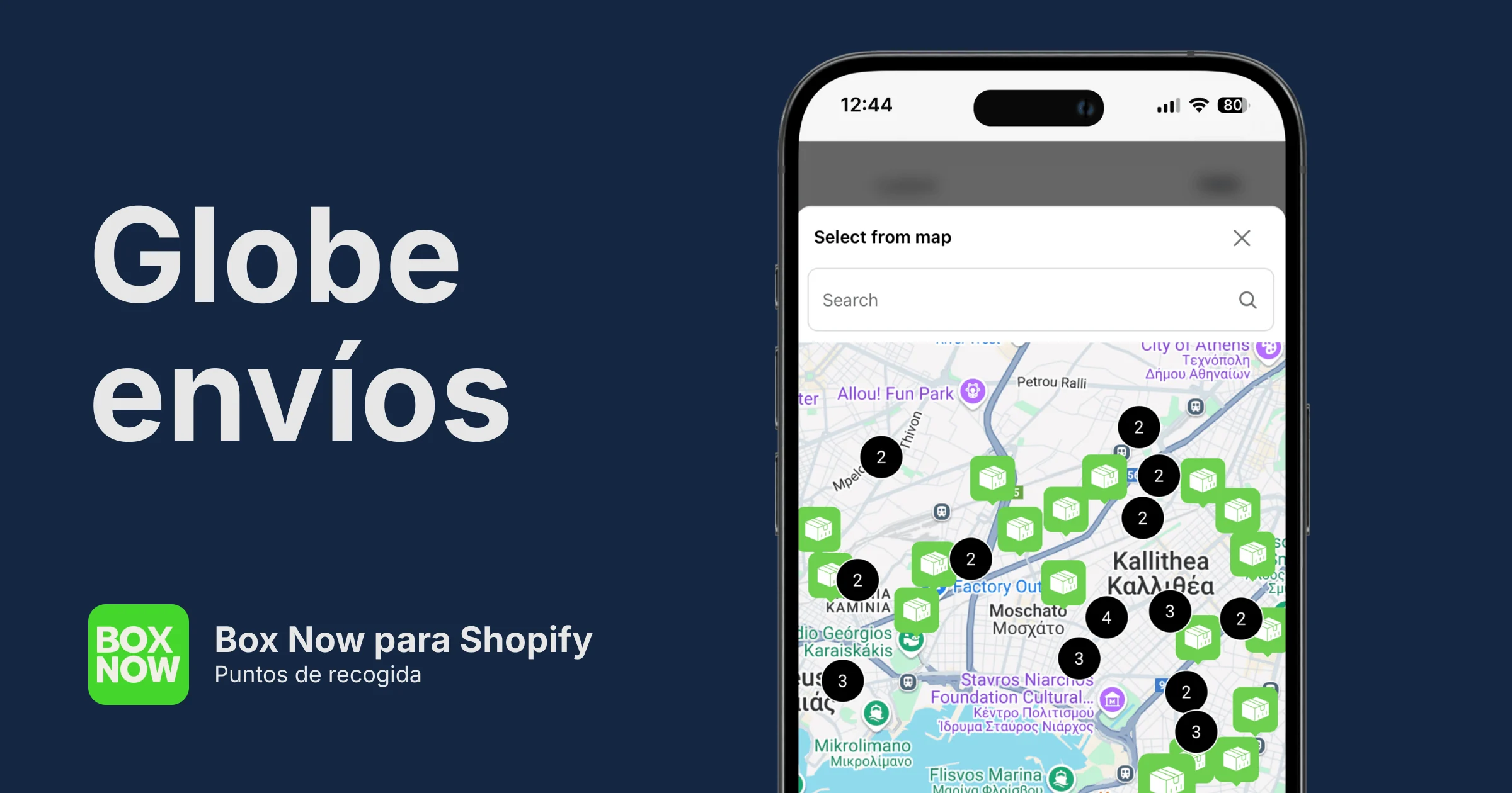 Puntos de recogida de Box Now para Shopify