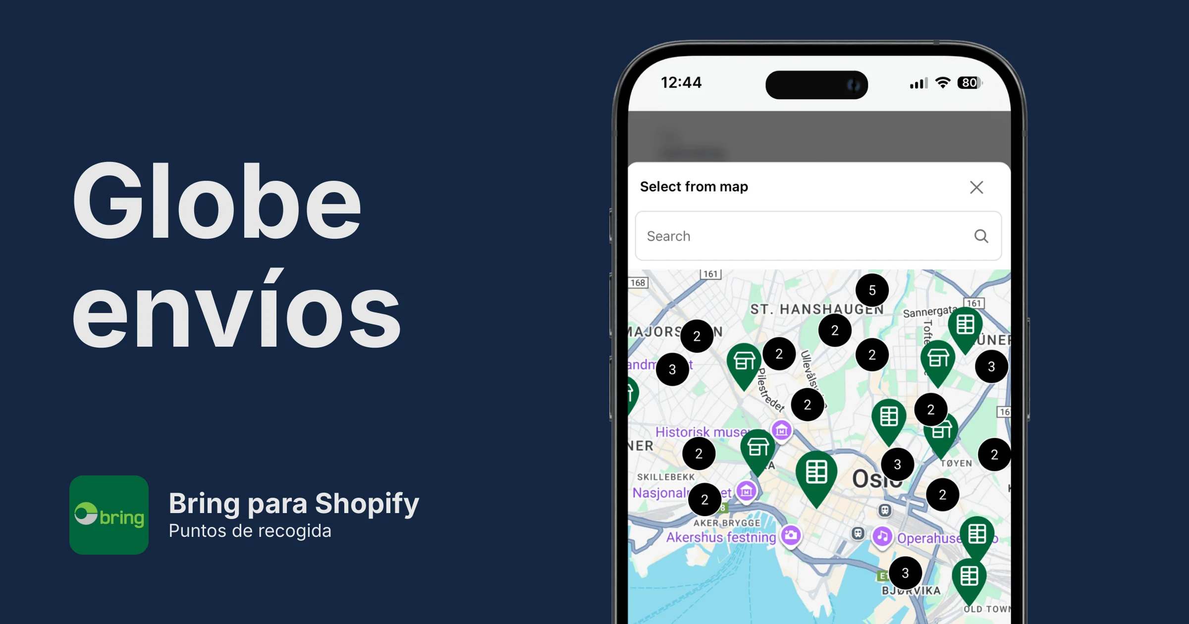 Puntos de recogida de Bring para Shopify