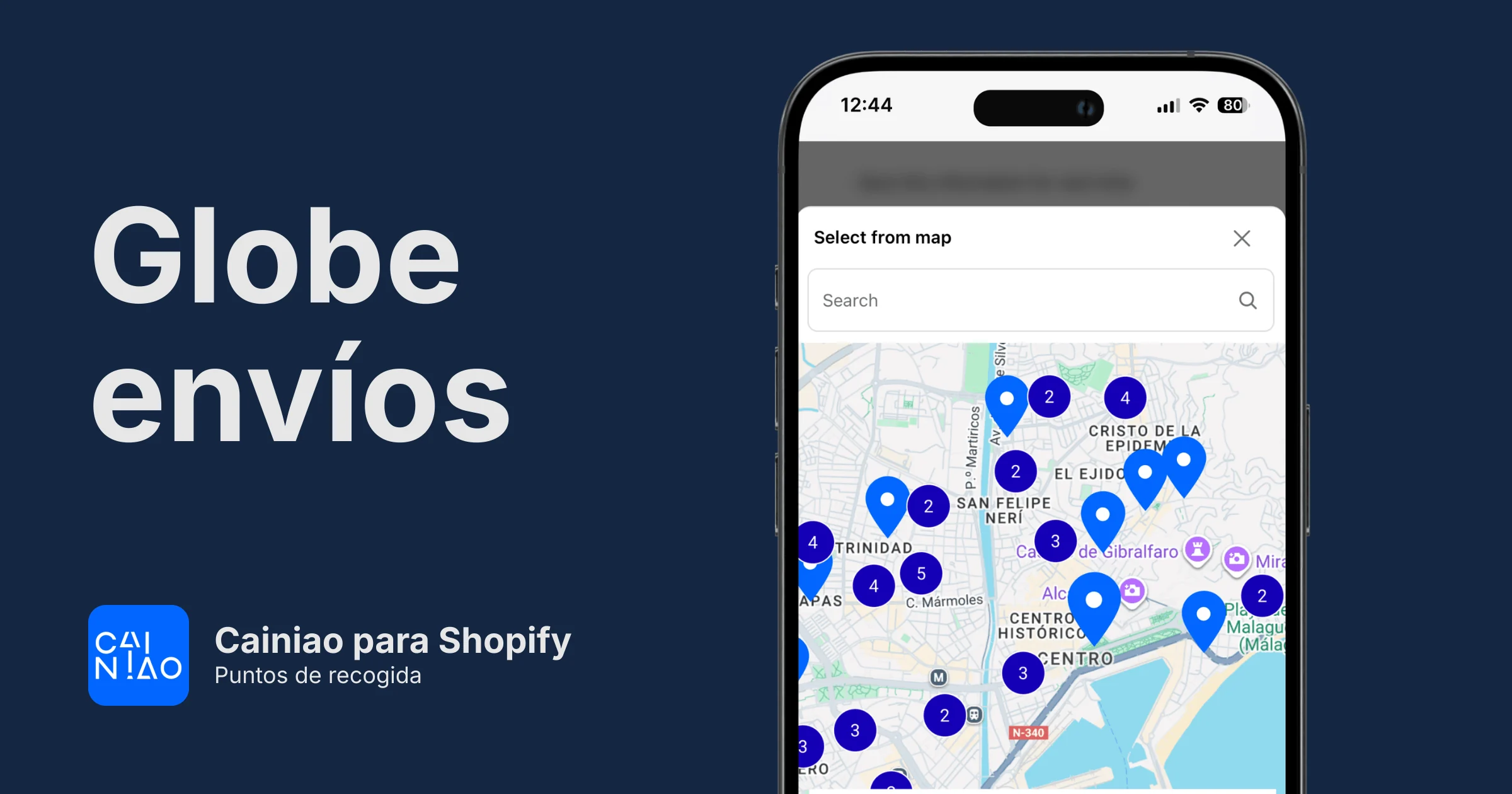 Puntos de recogida de Cainiao para Shopify