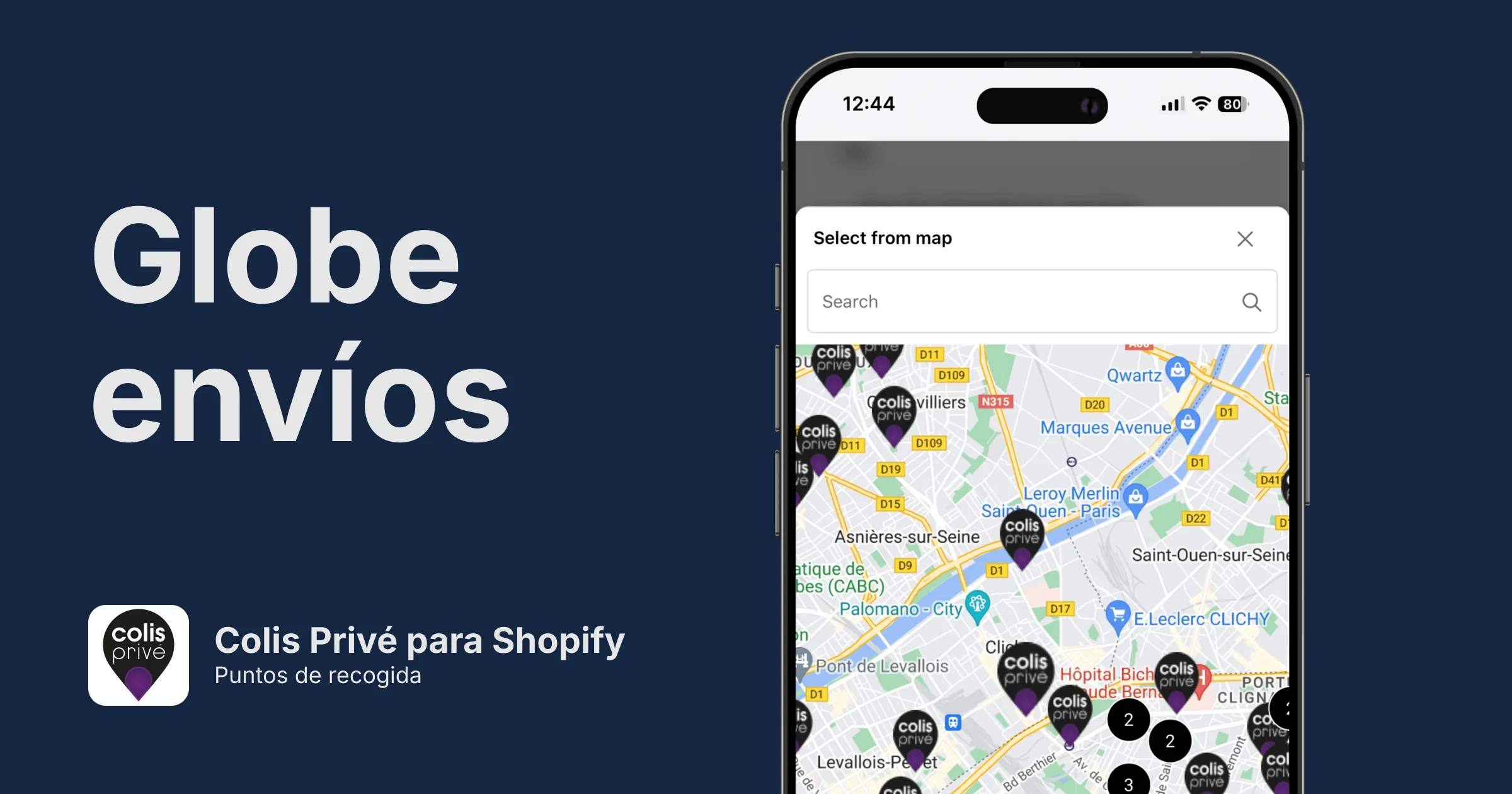 Puntos de recogida de Colis Privé para Shopify