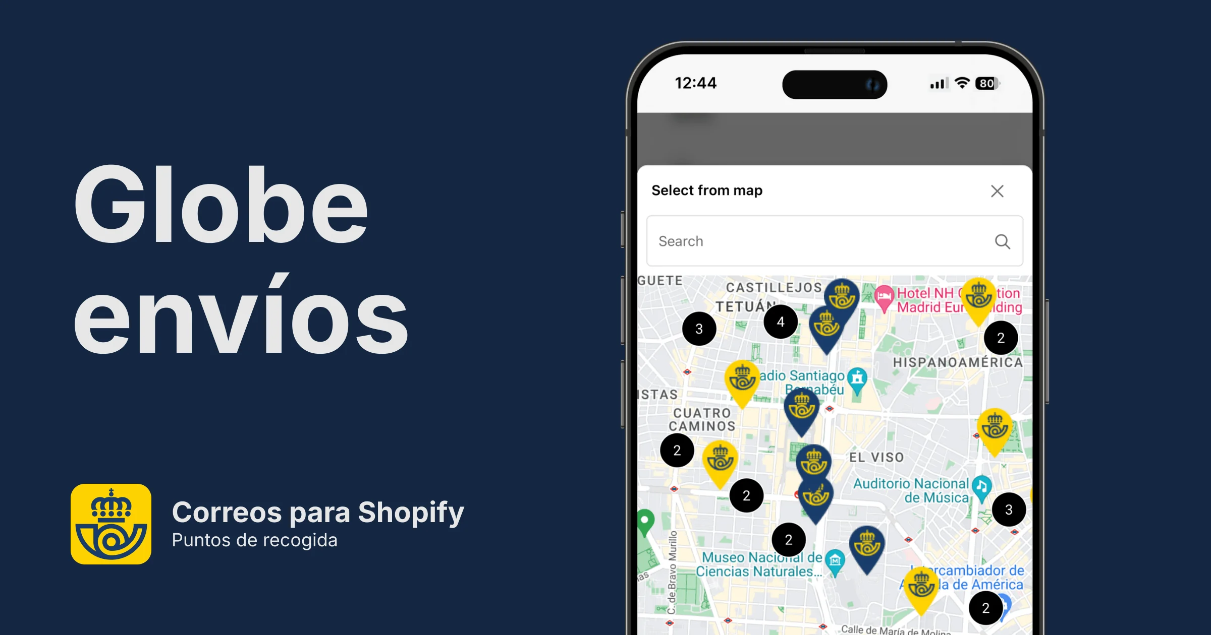 Puntos de recogida de Correos para Shopify