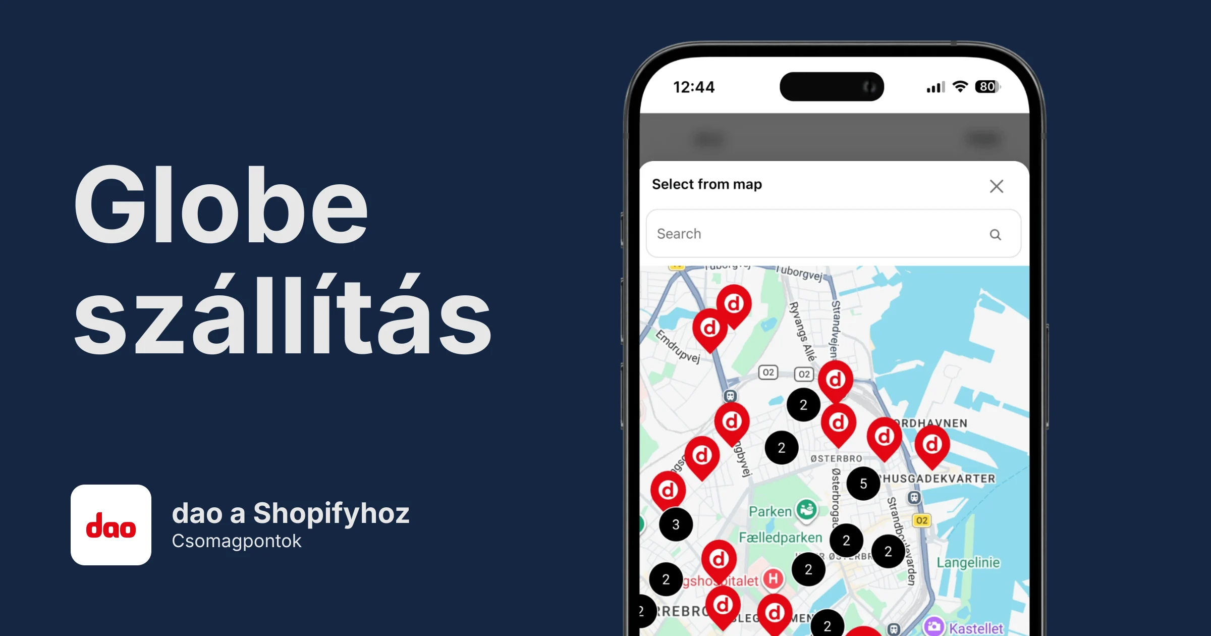 dao csomagpontok a Shopifyhoz