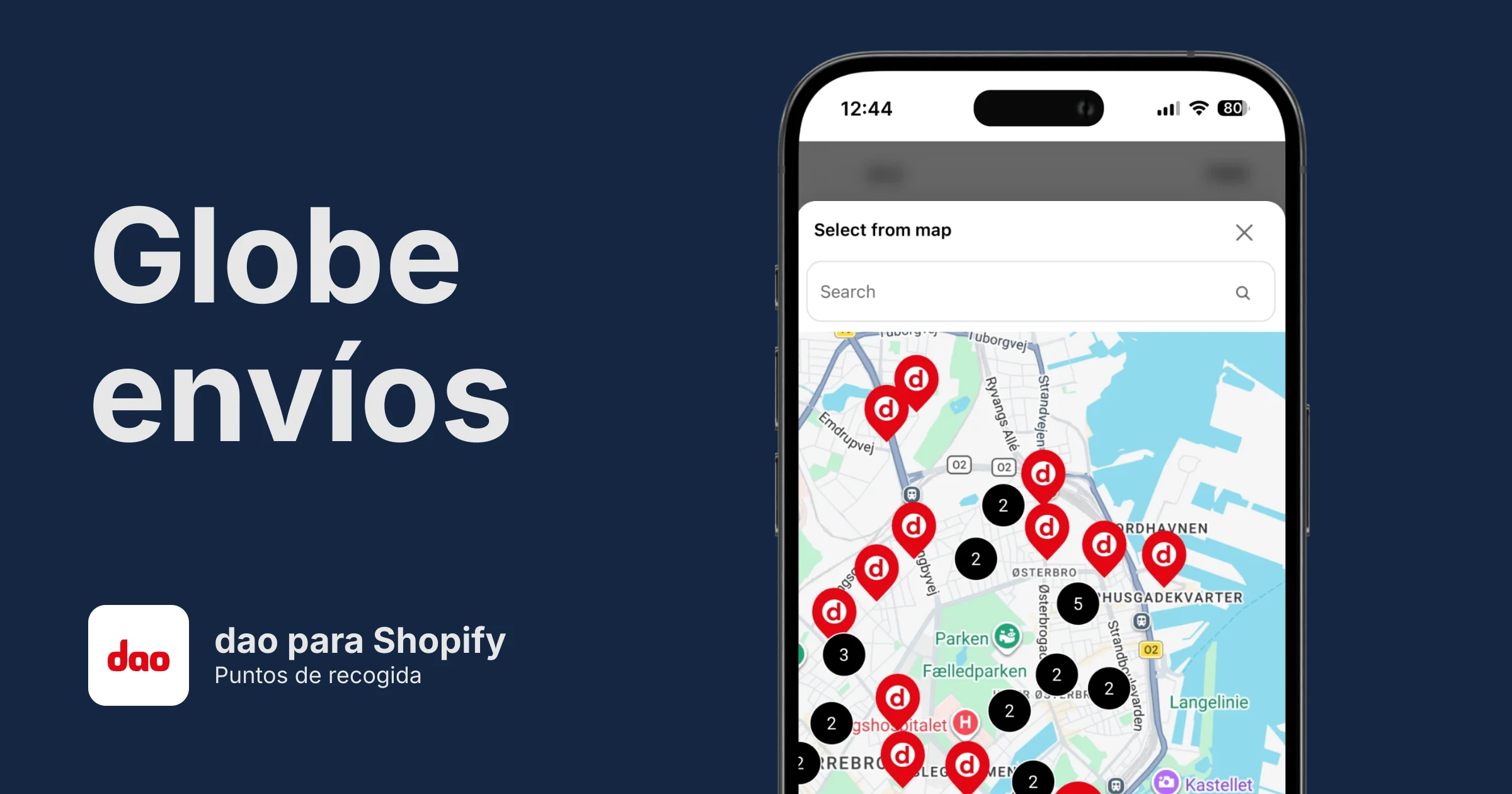 Puntos de recogida de dao para Shopify
