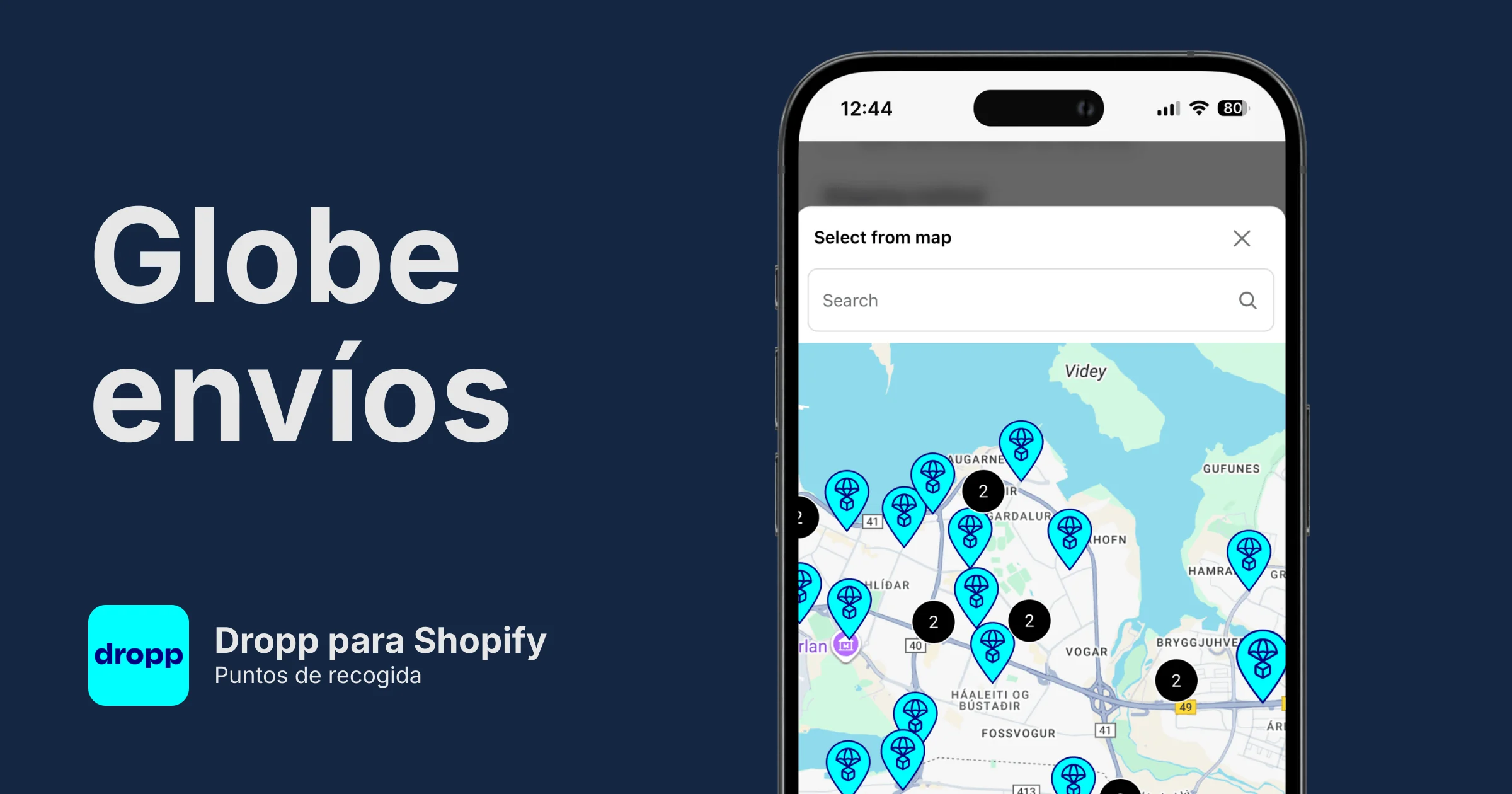 Puntos de recogida de Dropp para Shopify