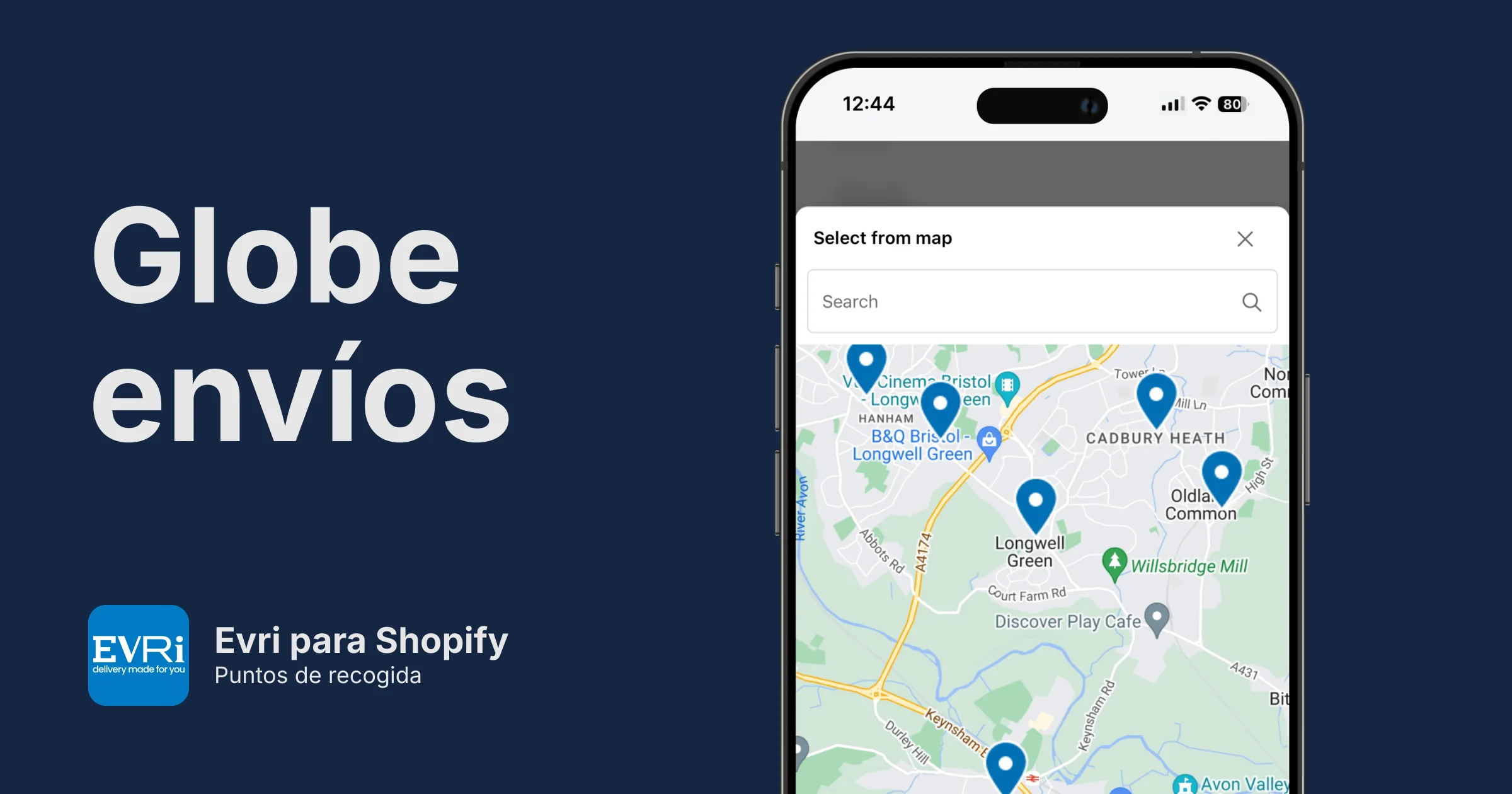 Puntos de recogida de Evri para Shopify