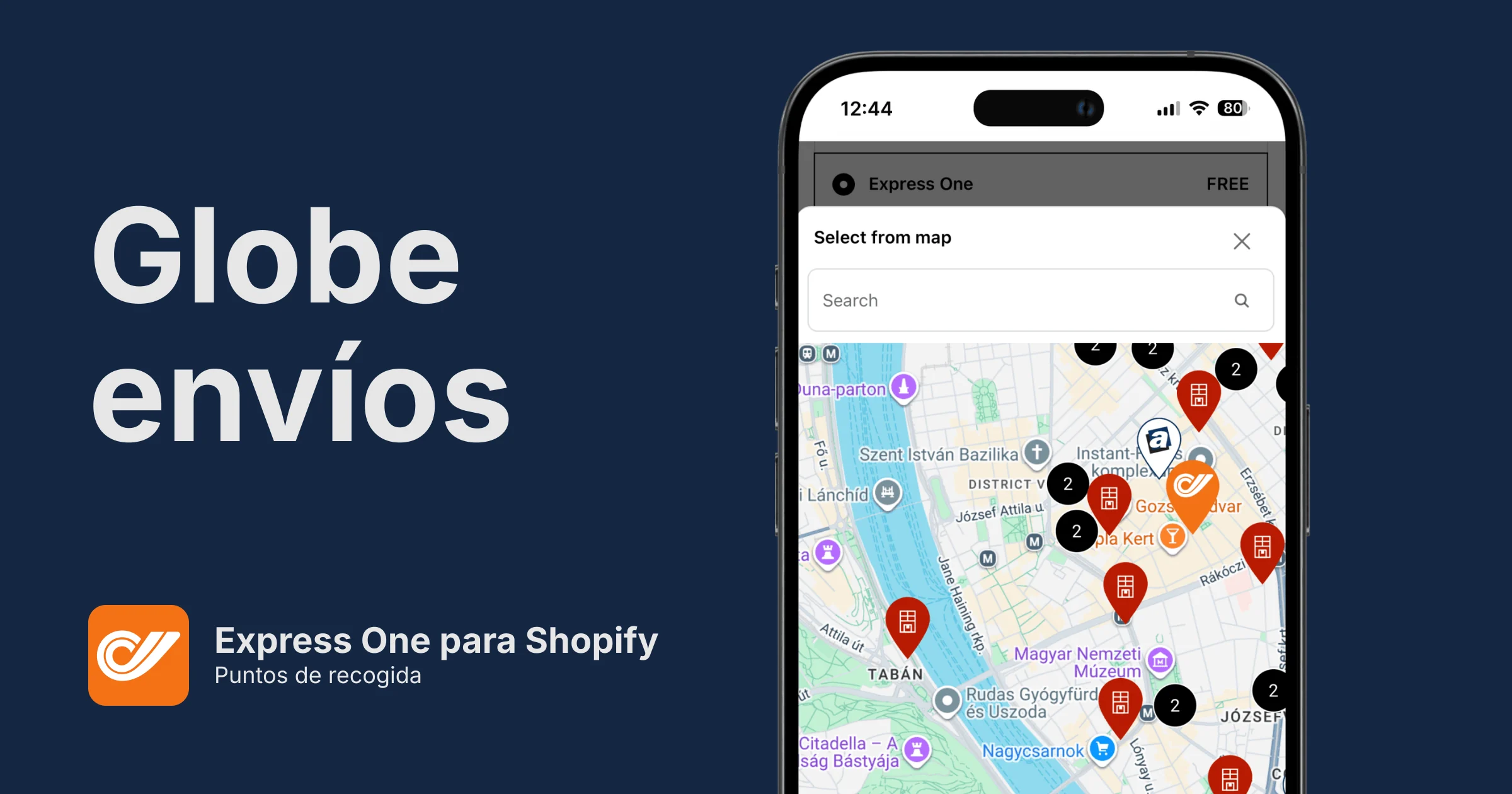 Puntos de recogida de Express One para Shopify