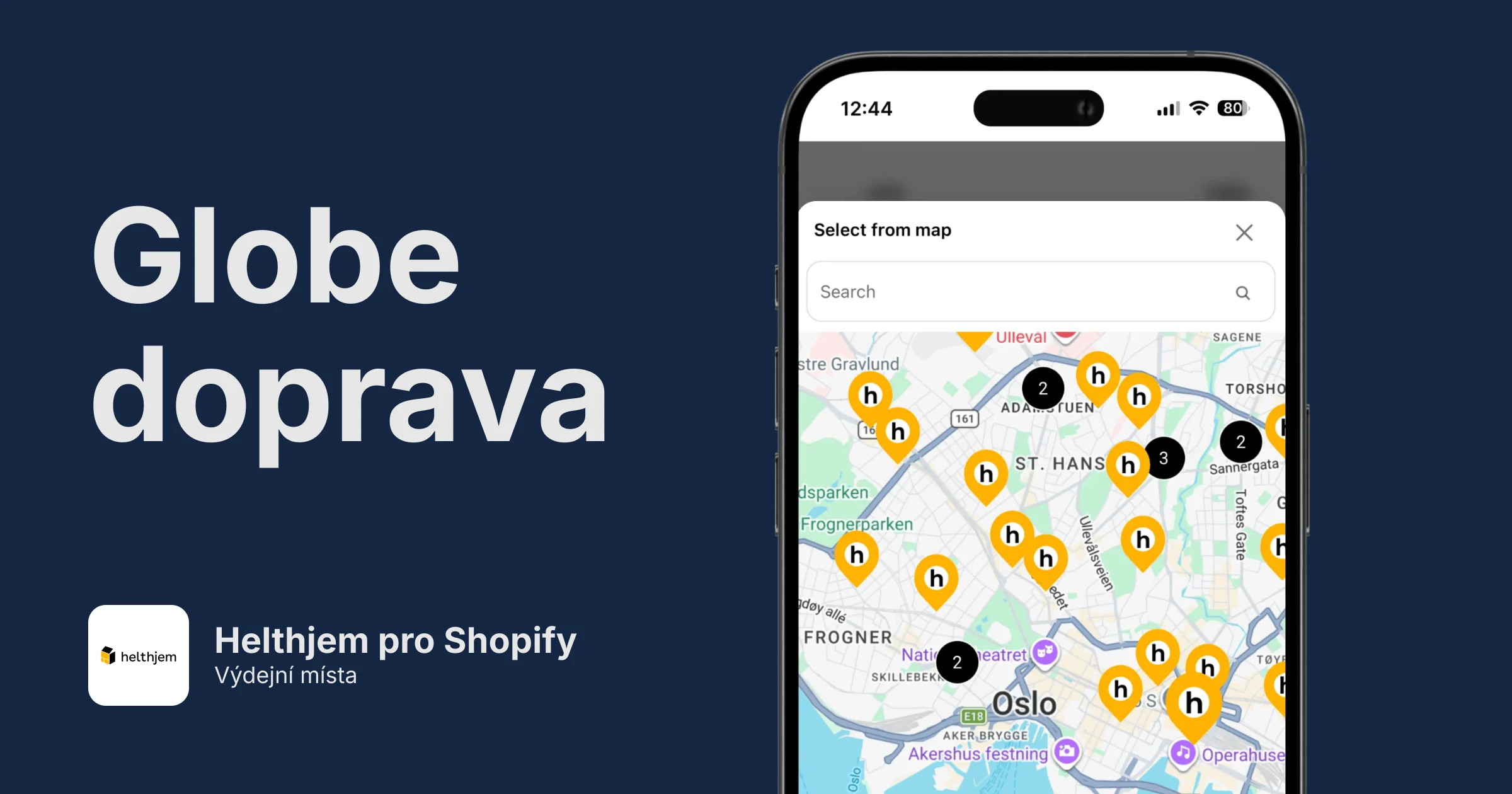 Helthjem výdejní místa pro Shopify