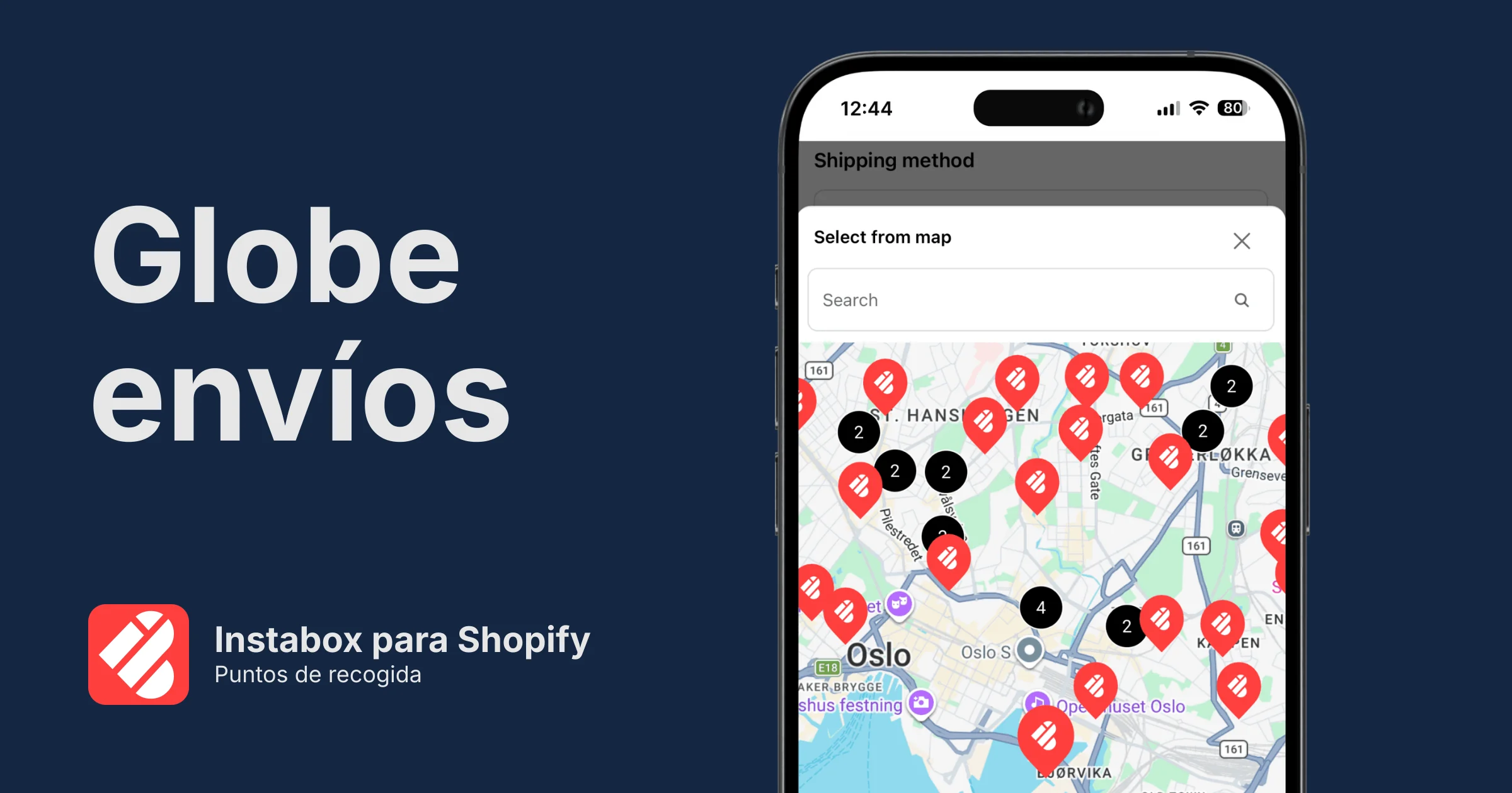 Puntos de recogida de Instabox para Shopify