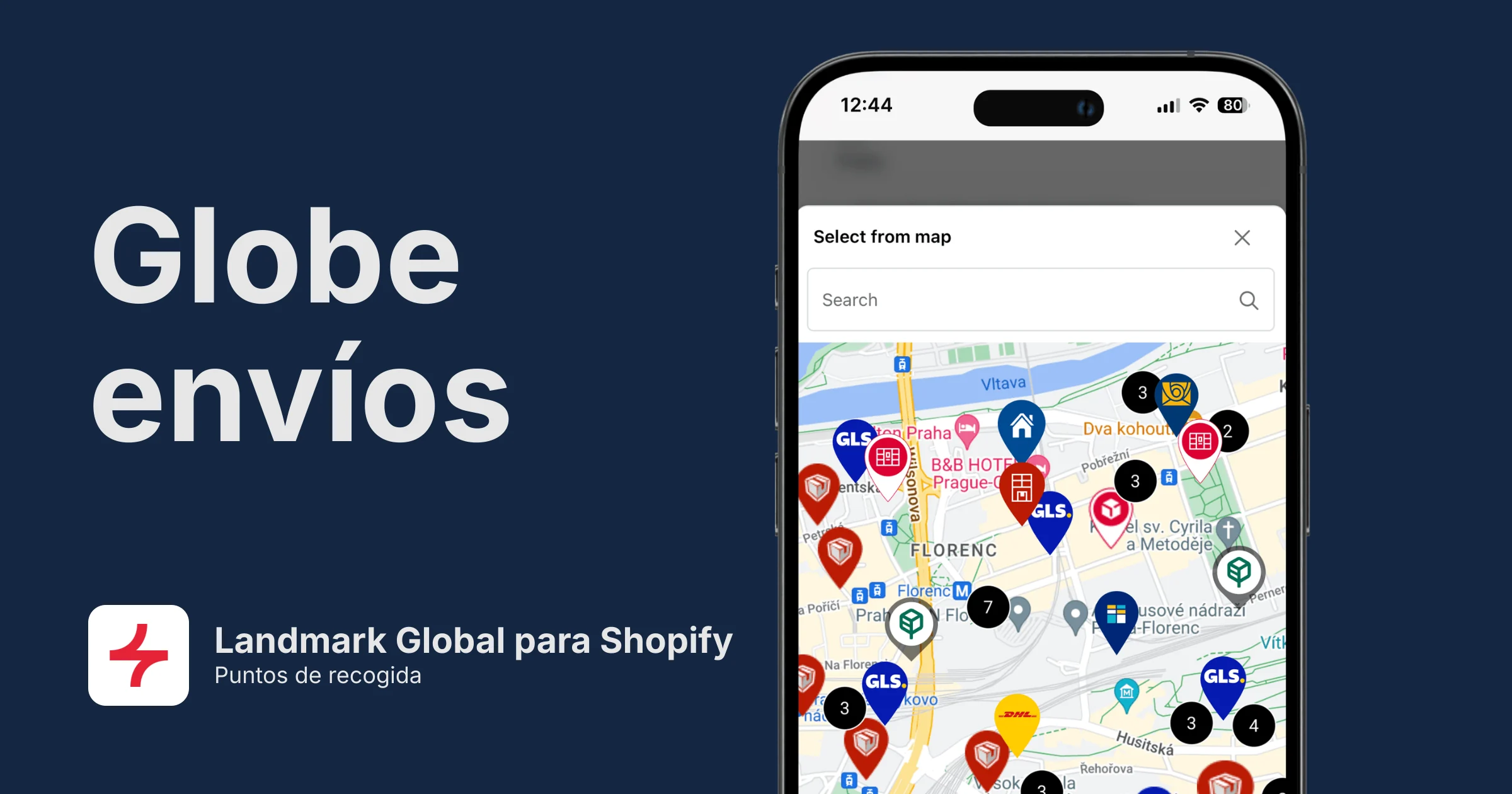 Puntos de recogida de Landmark Global para Shopify