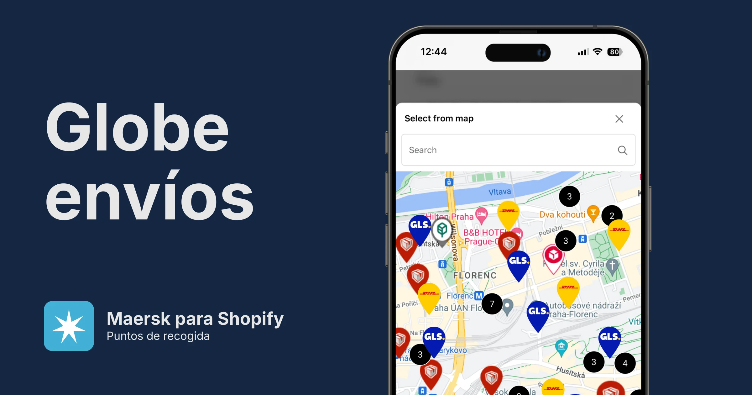 Puntos de recogida de Maersk para Shopify