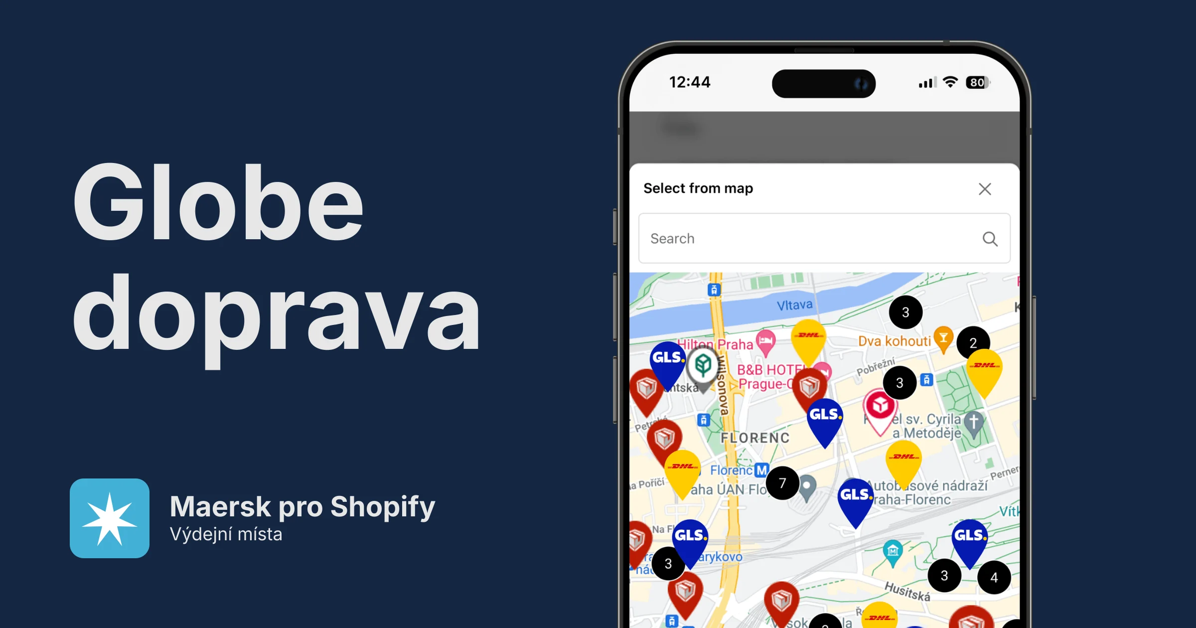 Maersk výdejní místa pro Shopify