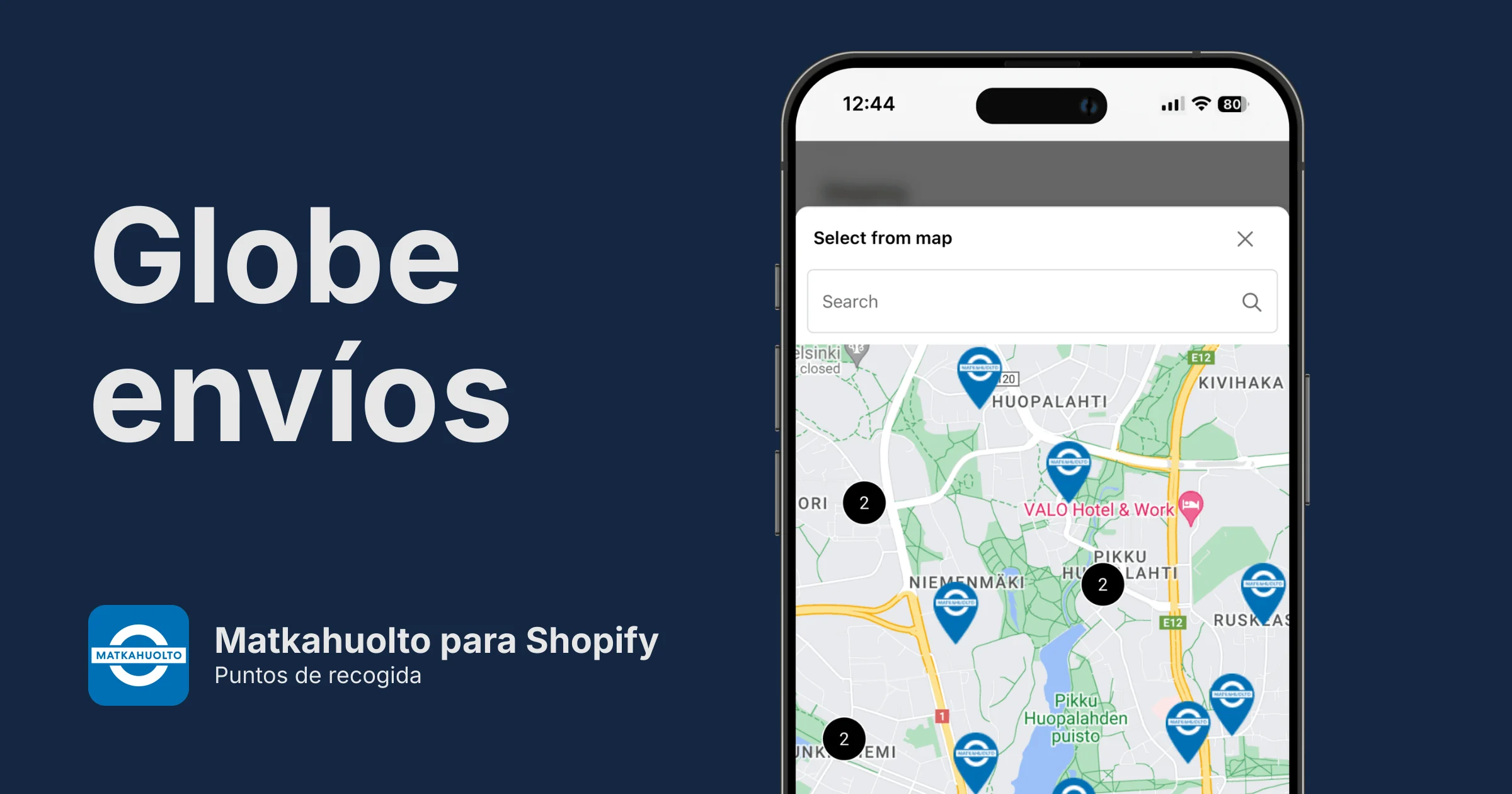 Puntos de recogida de Matkahuolto para Shopify