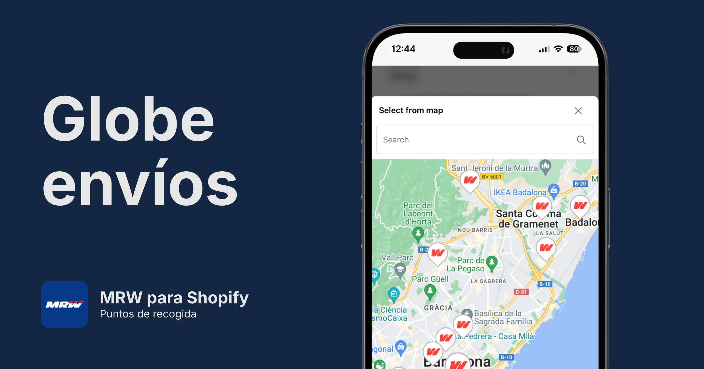 Puntos de recogida de MRW para Shopify