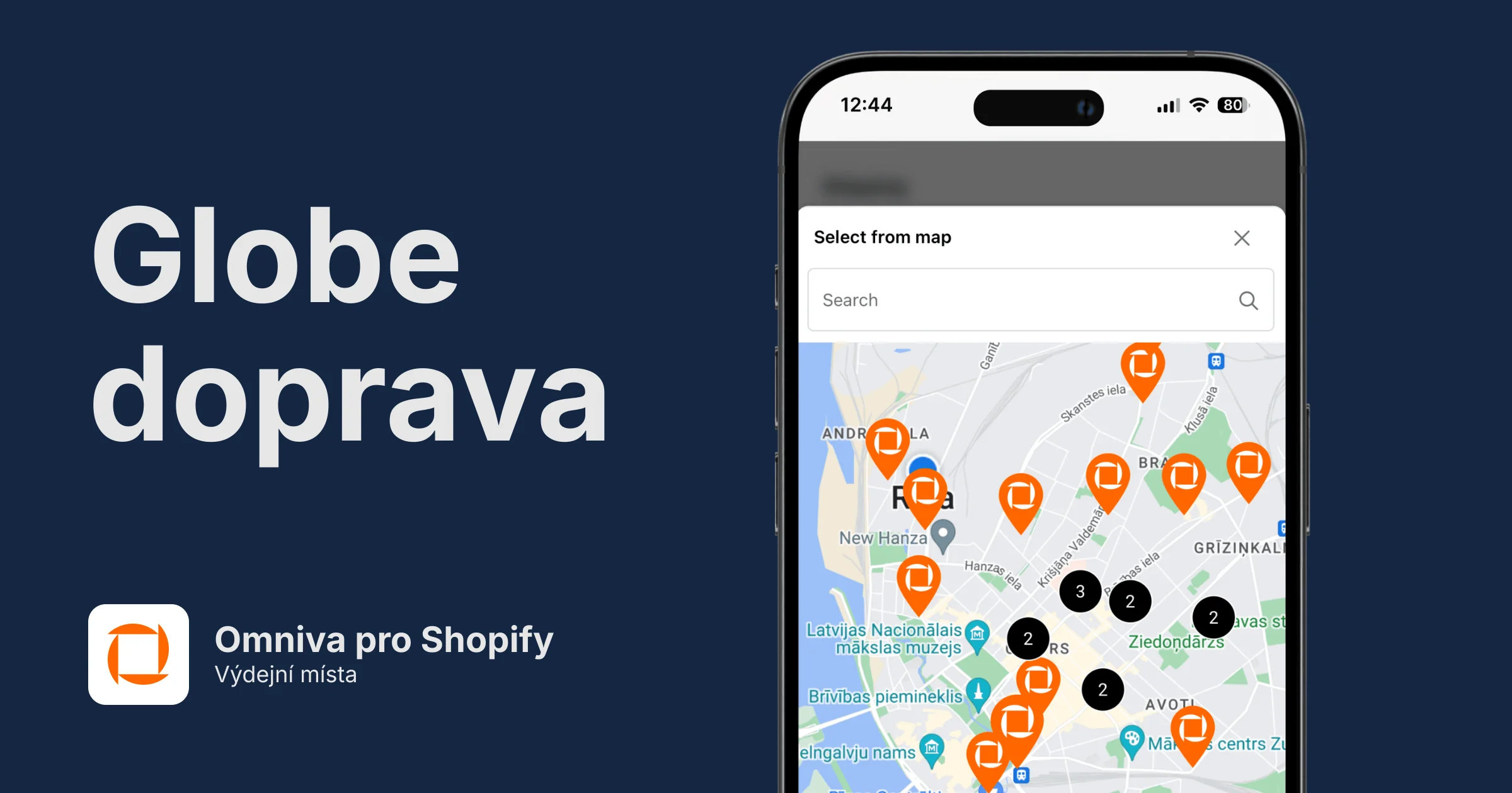 Omniva výdejní místa pro Shopify
