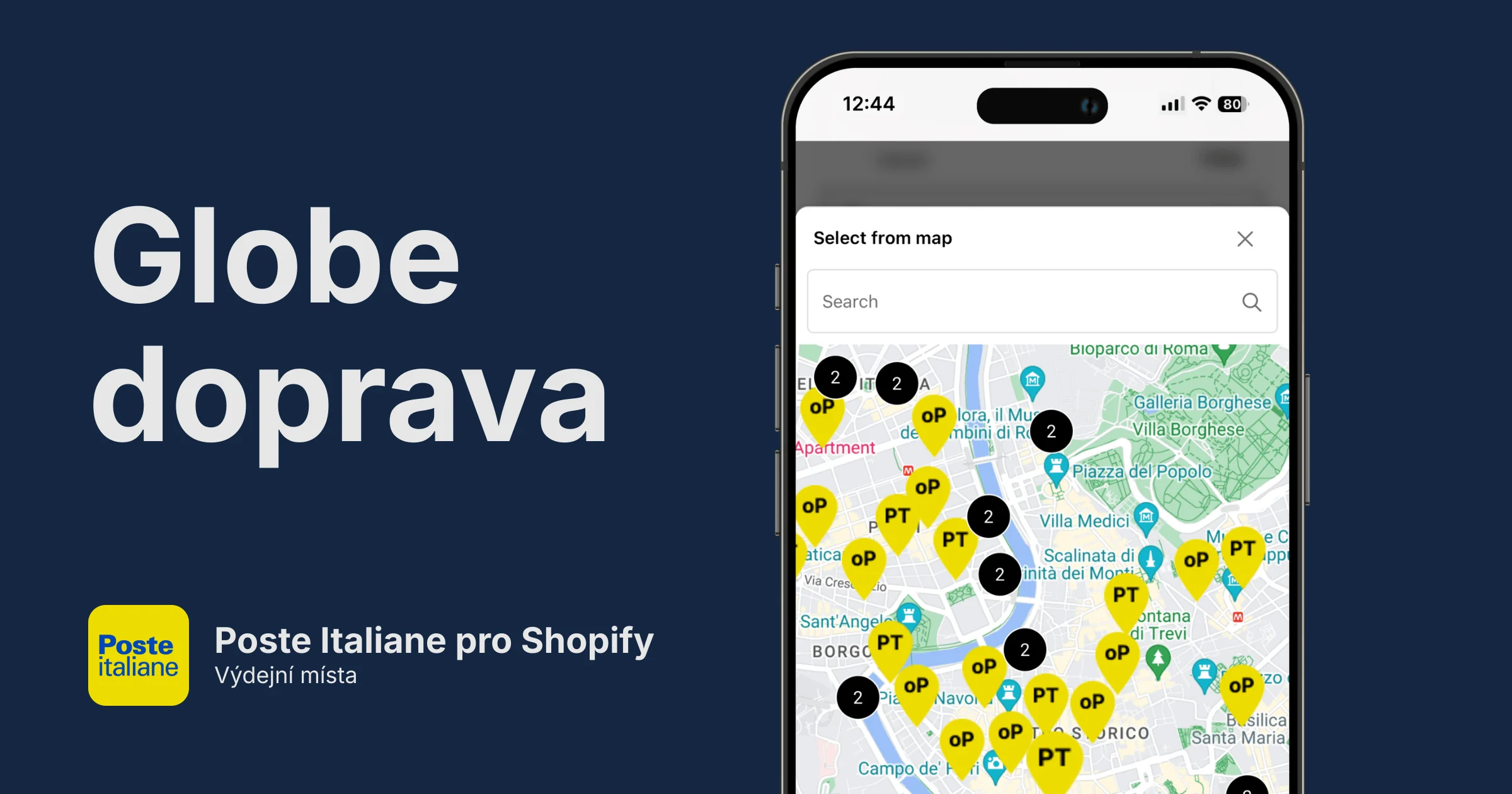 Poste Italiane výdejní místa pro Shopify