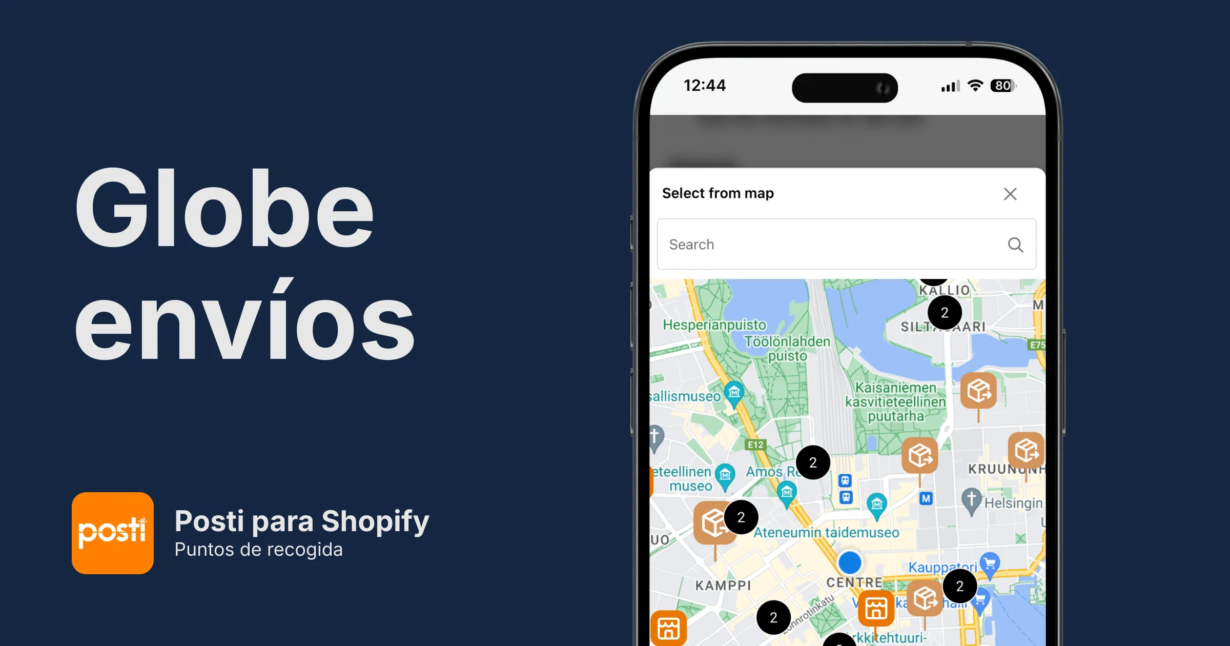 Puntos de recogida de Posti para Shopify