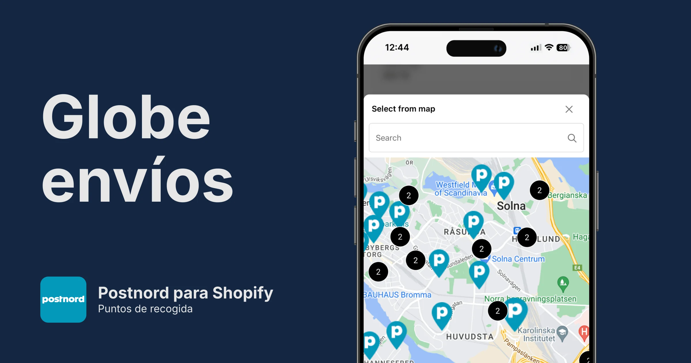 Puntos de recogida de PostNord para Shopify