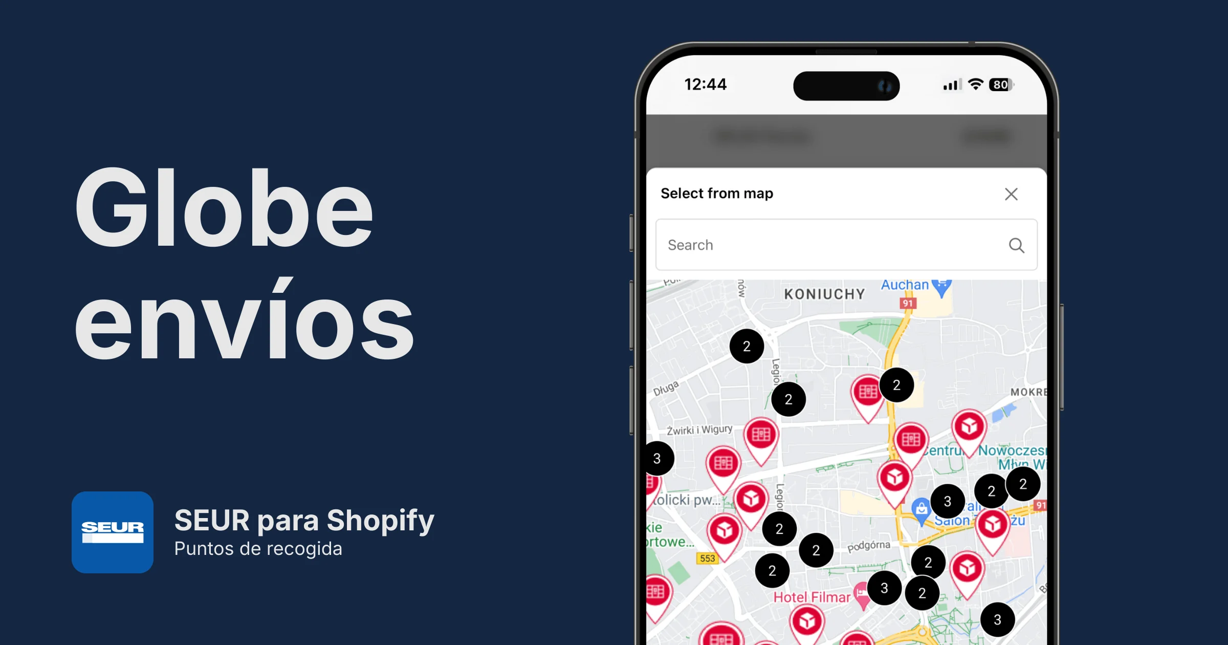Puntos de recogida de SEUR para Shopify