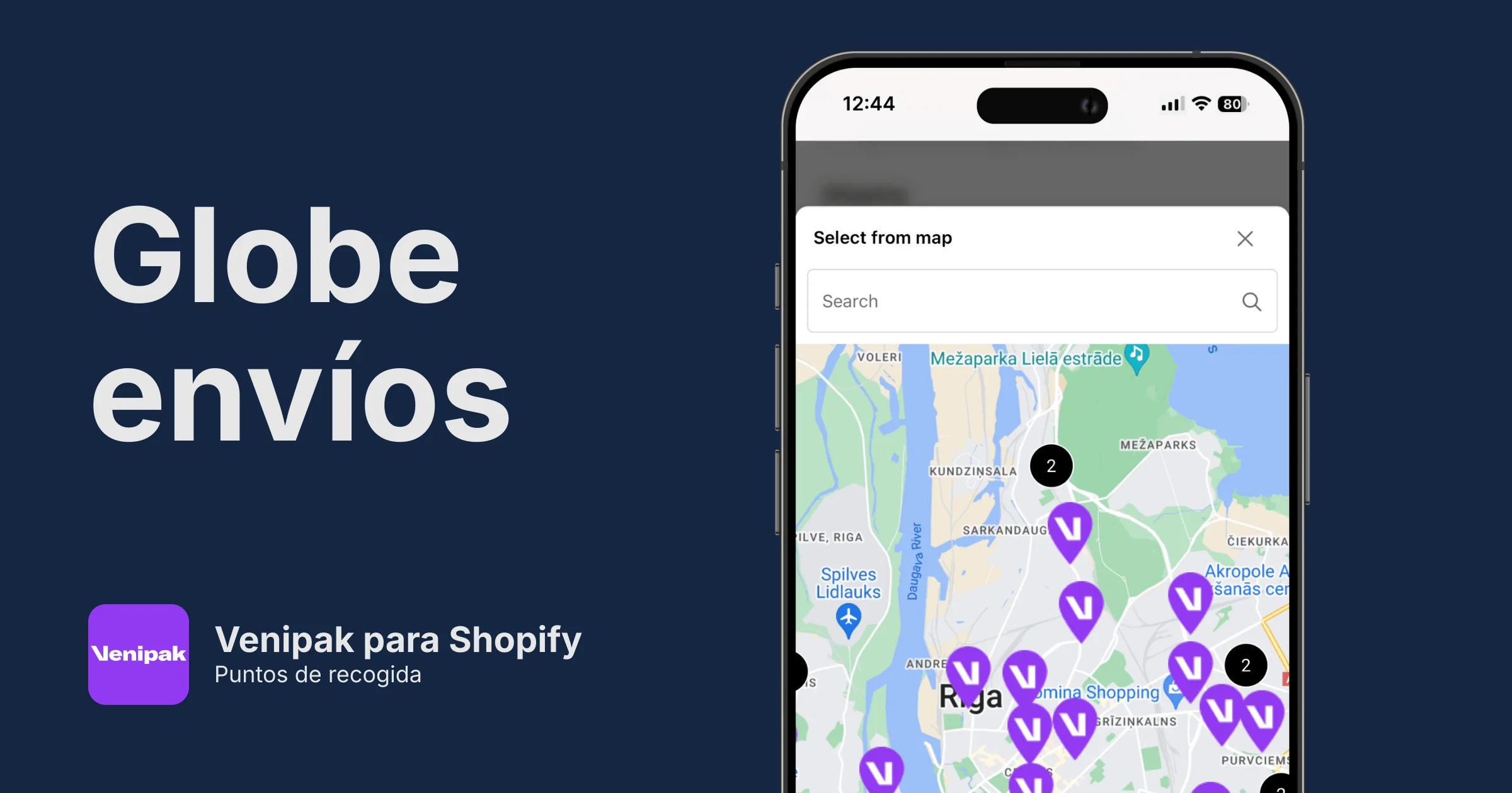 Puntos de recogida de Venipak para Shopify