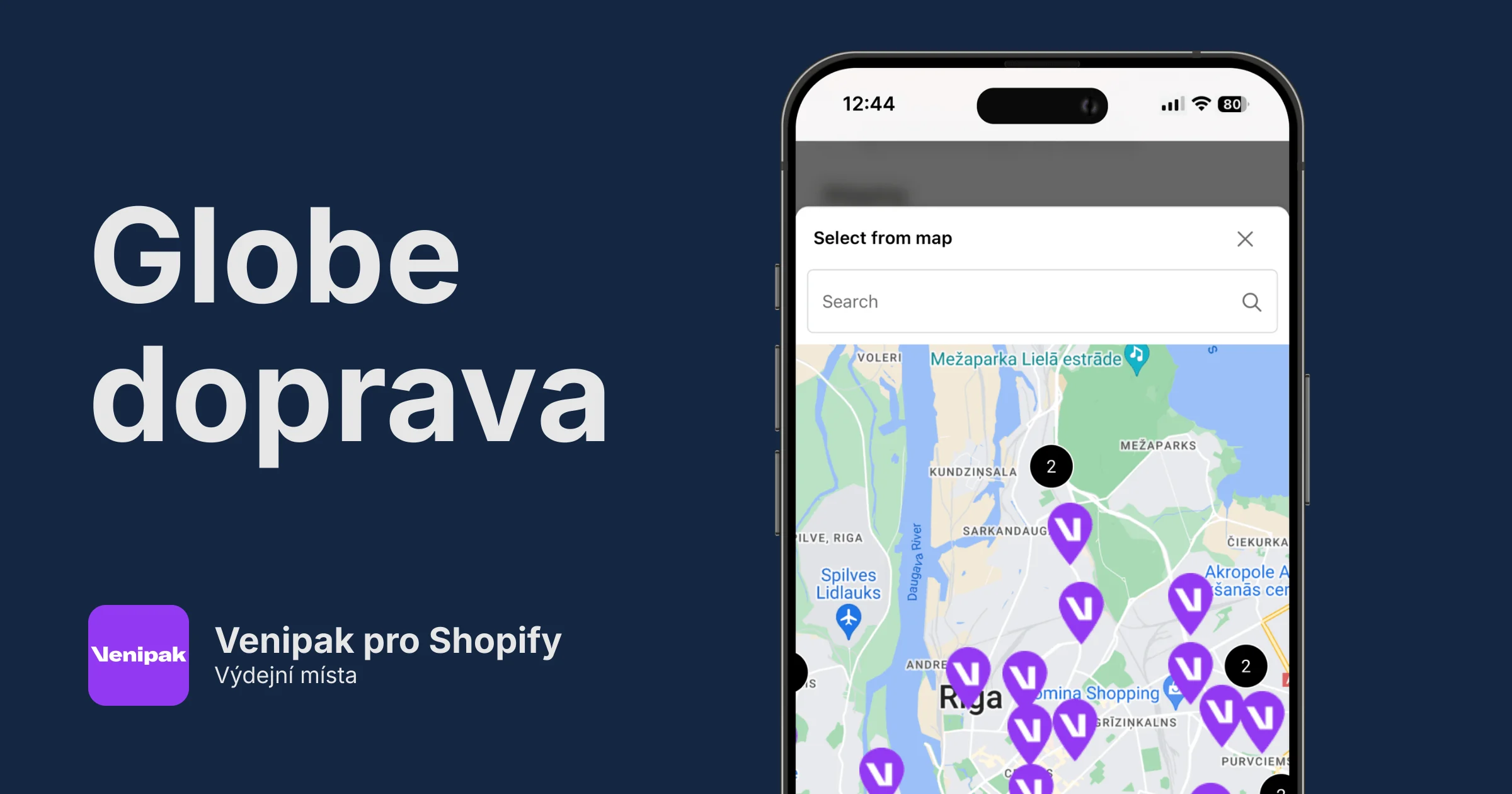 Venipak výdejní místa pro Shopify