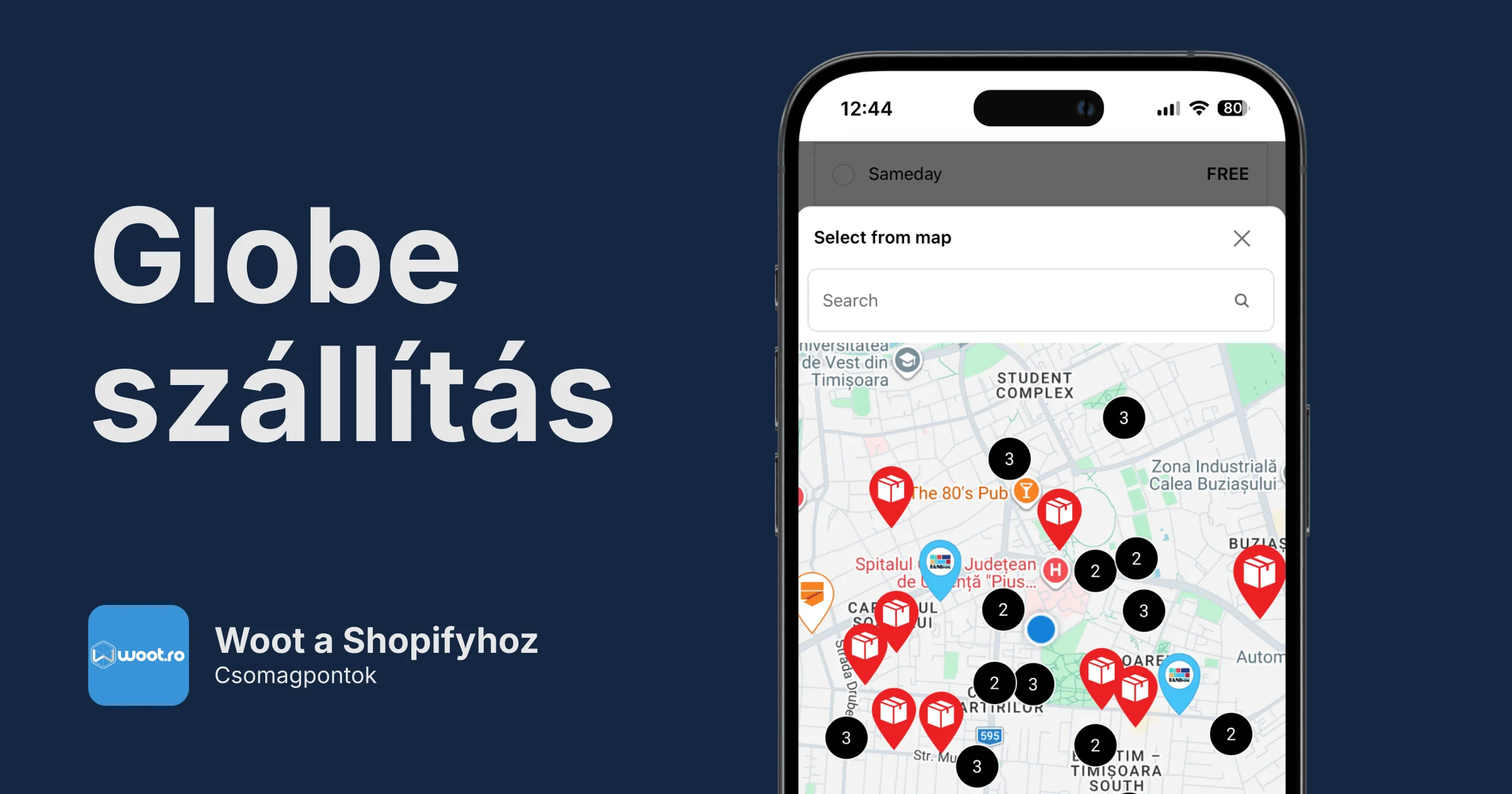 Woot csomagpontok a Shopifyhoz