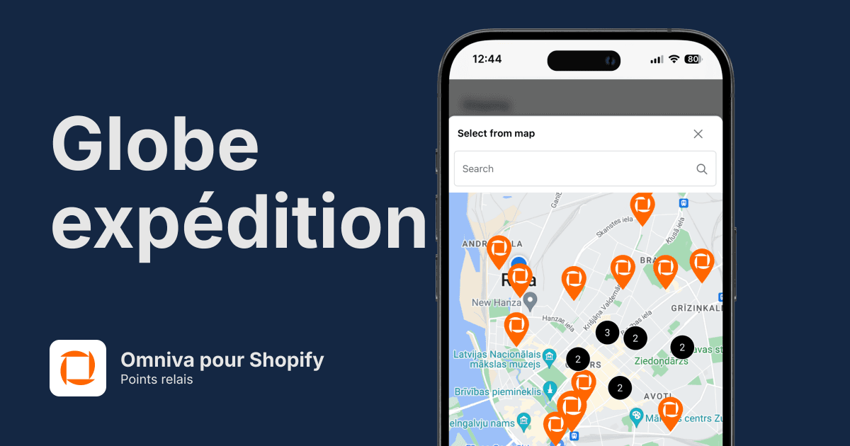 Points relais Omniva pour Shopify