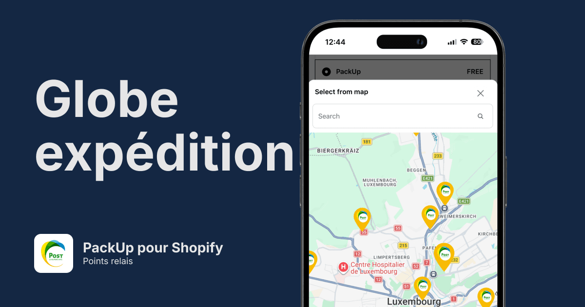 Points relais PackUp pour Shopify