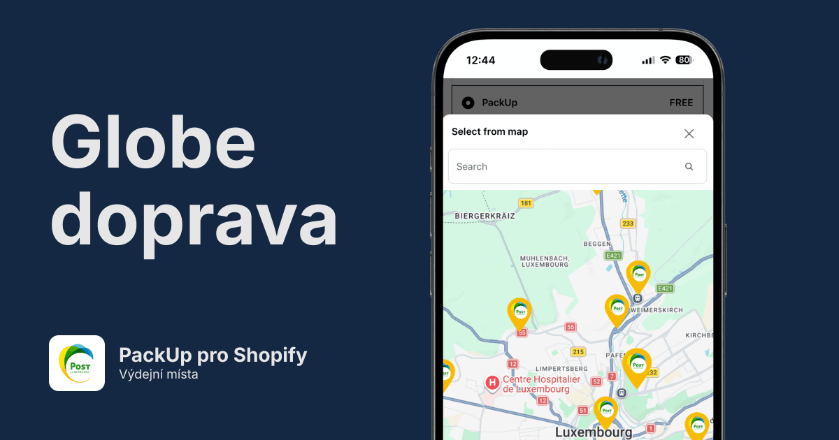 PackUp výdejní místa pro Shopify