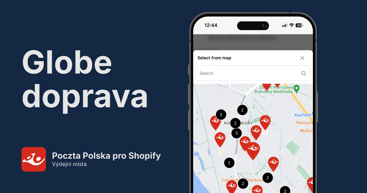 Polská pošta výdejní místa pro Shopify