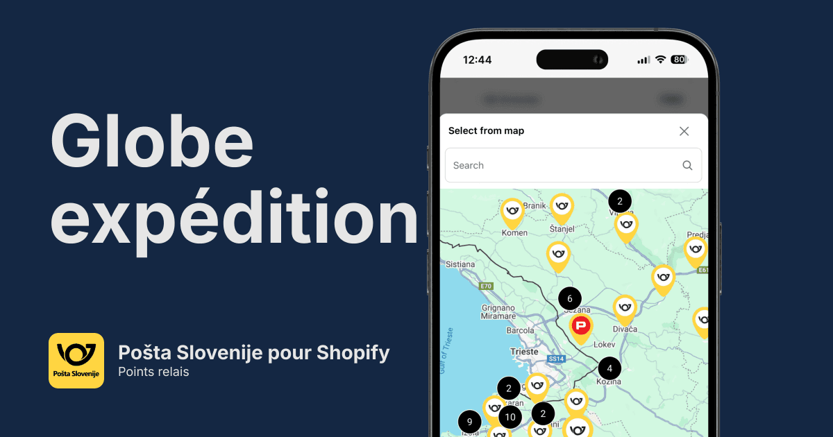 Points relais Pošta Slovenije pour Shopify