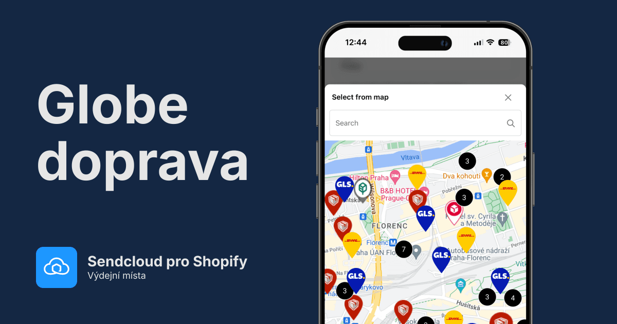 Sendcloud výdejní místa pro Shopify