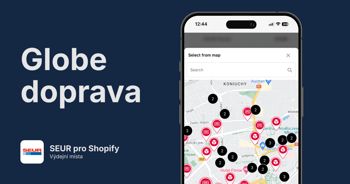 SEUR výdejní místa pro Shopify