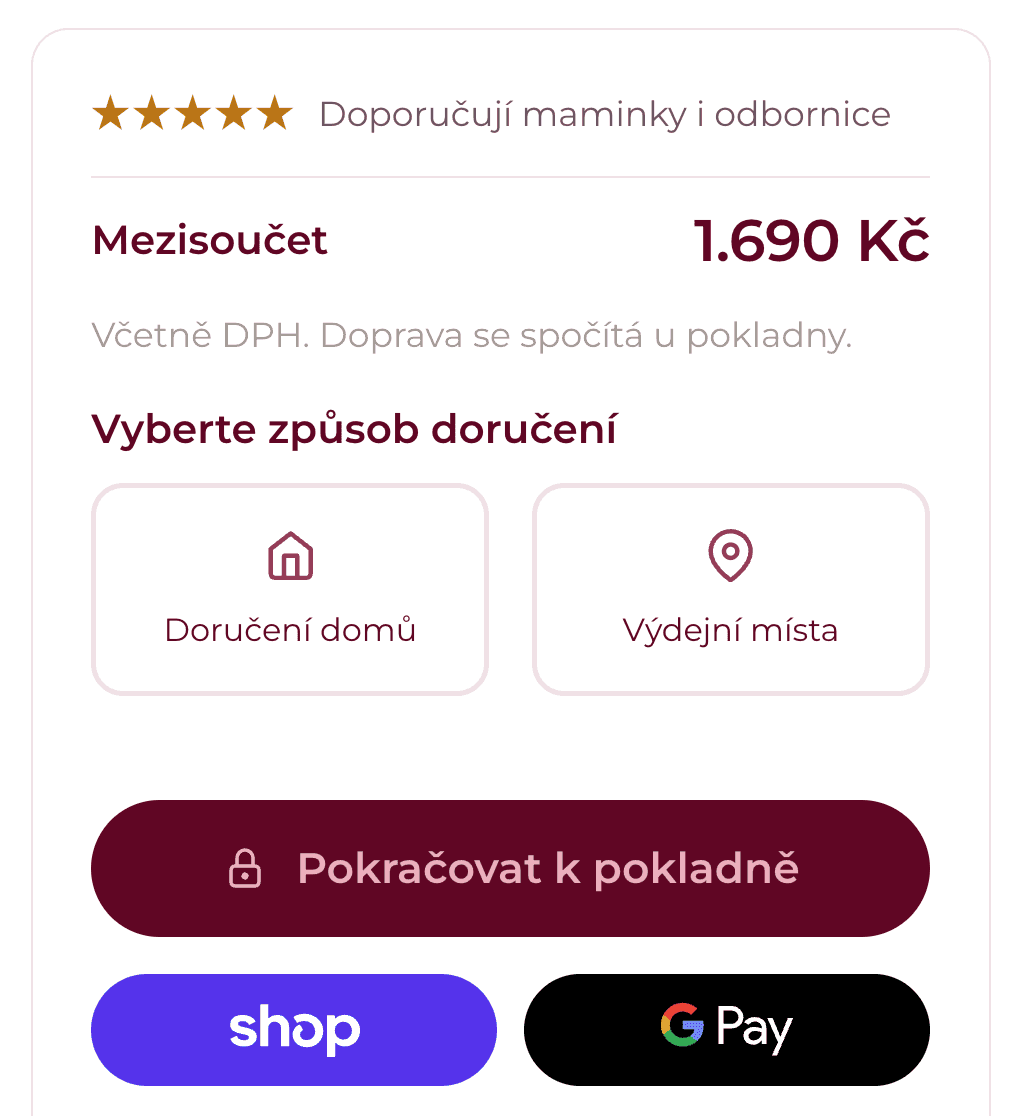 Aniball: close-up of the pickup point selector in the Cart widget