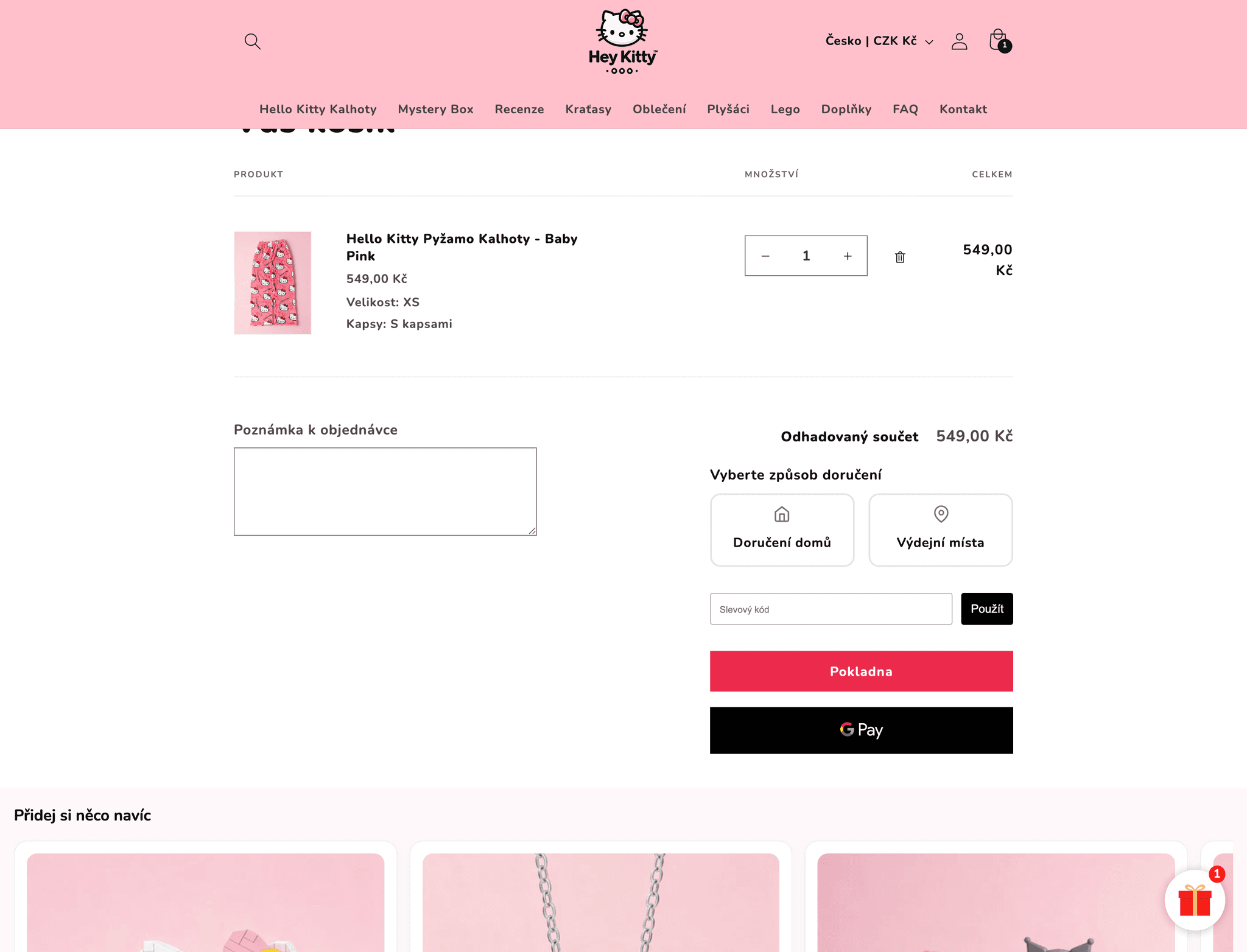 Hey Kitty — Cart widget