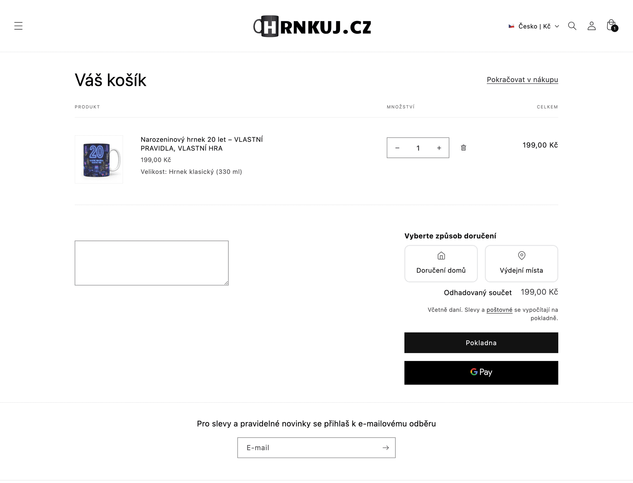Hrnkuj.cz — Cart widget